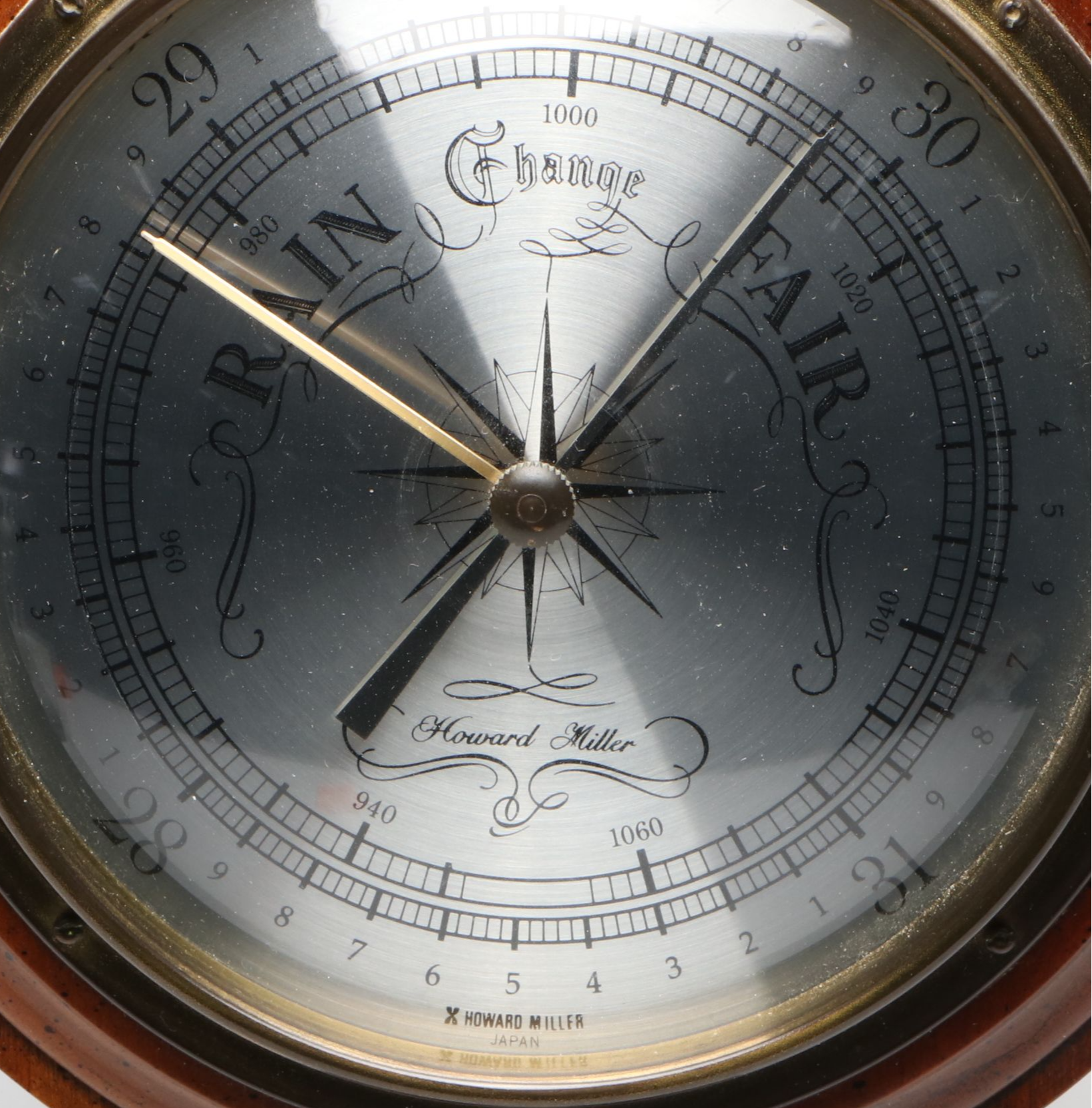 Howard Miller Wood Wall Mount Banjo Weather Station, Late 20th C.