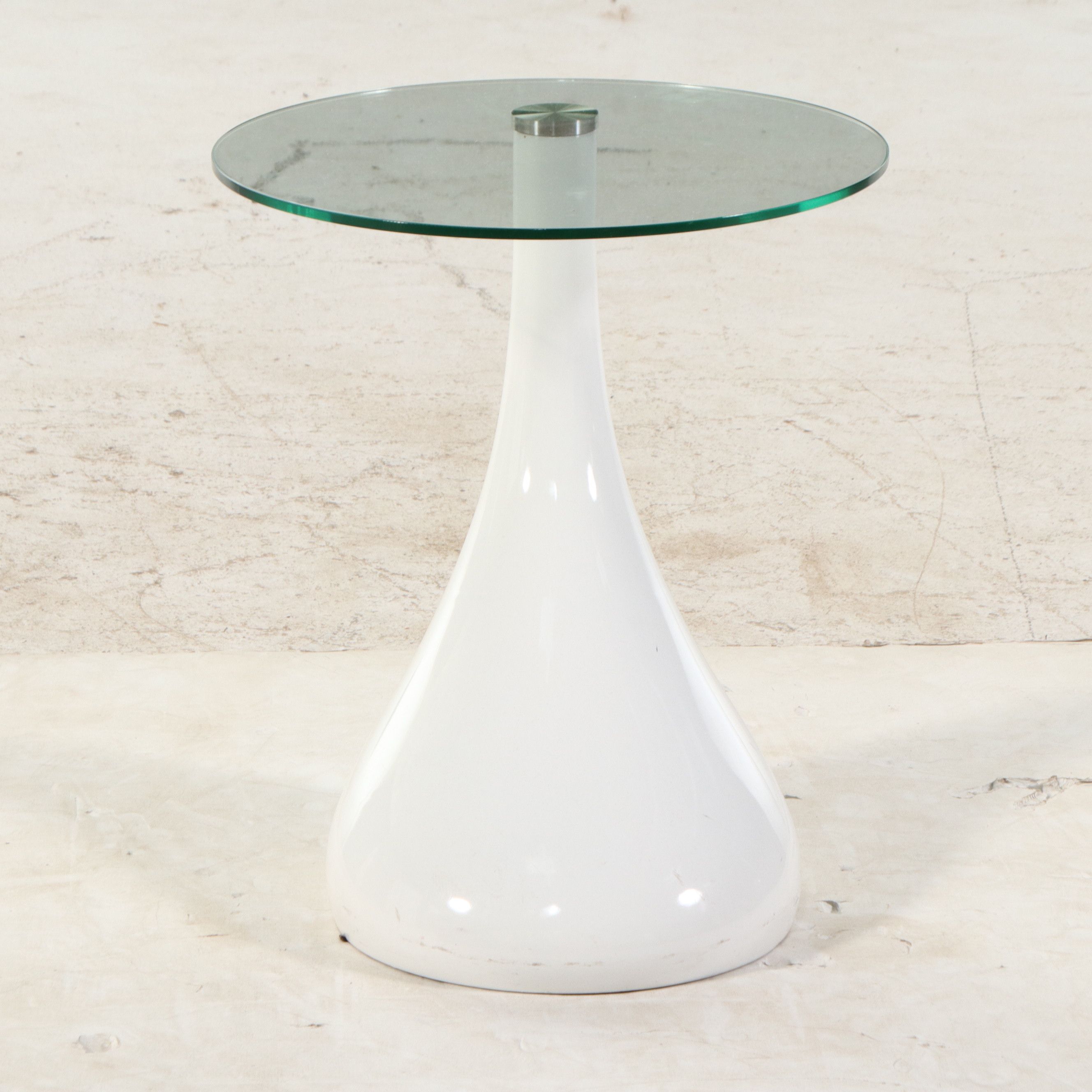 Contemporary Teardrop Pedestal Side Table, 21st Century