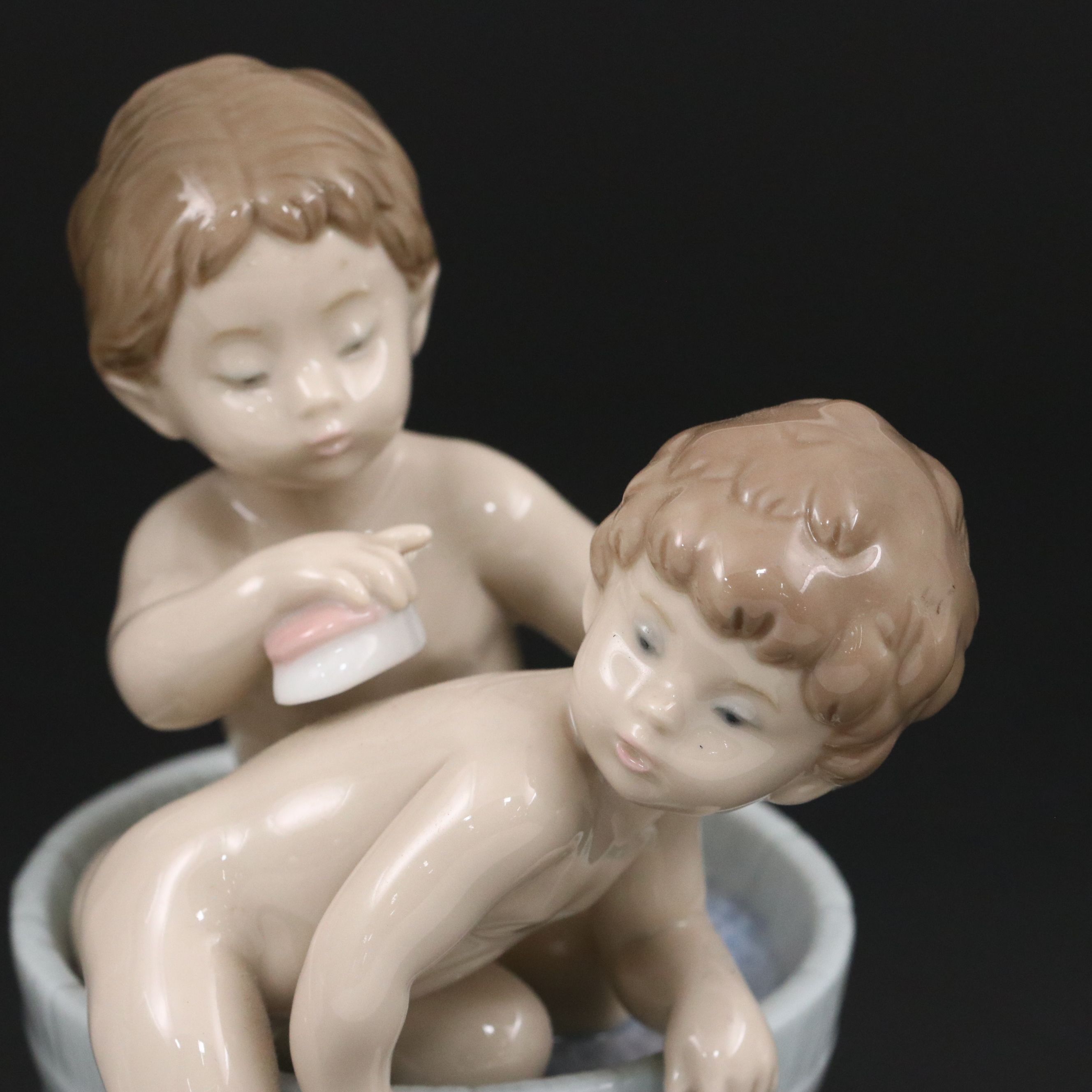 Lladró "Good Night" and "Bath Time" Porcelain Figures