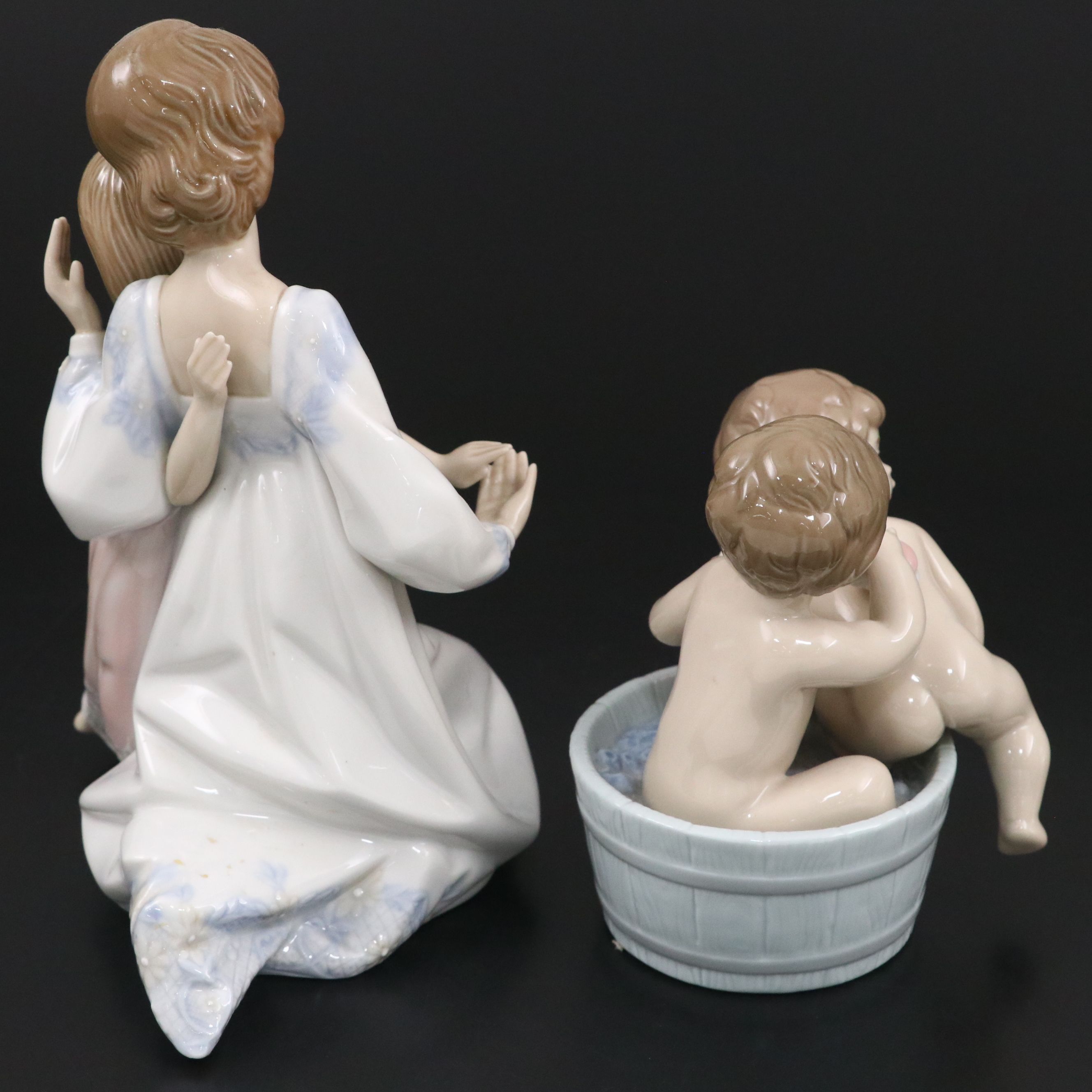 Lladró "Good Night" and "Bath Time" Porcelain Figures
