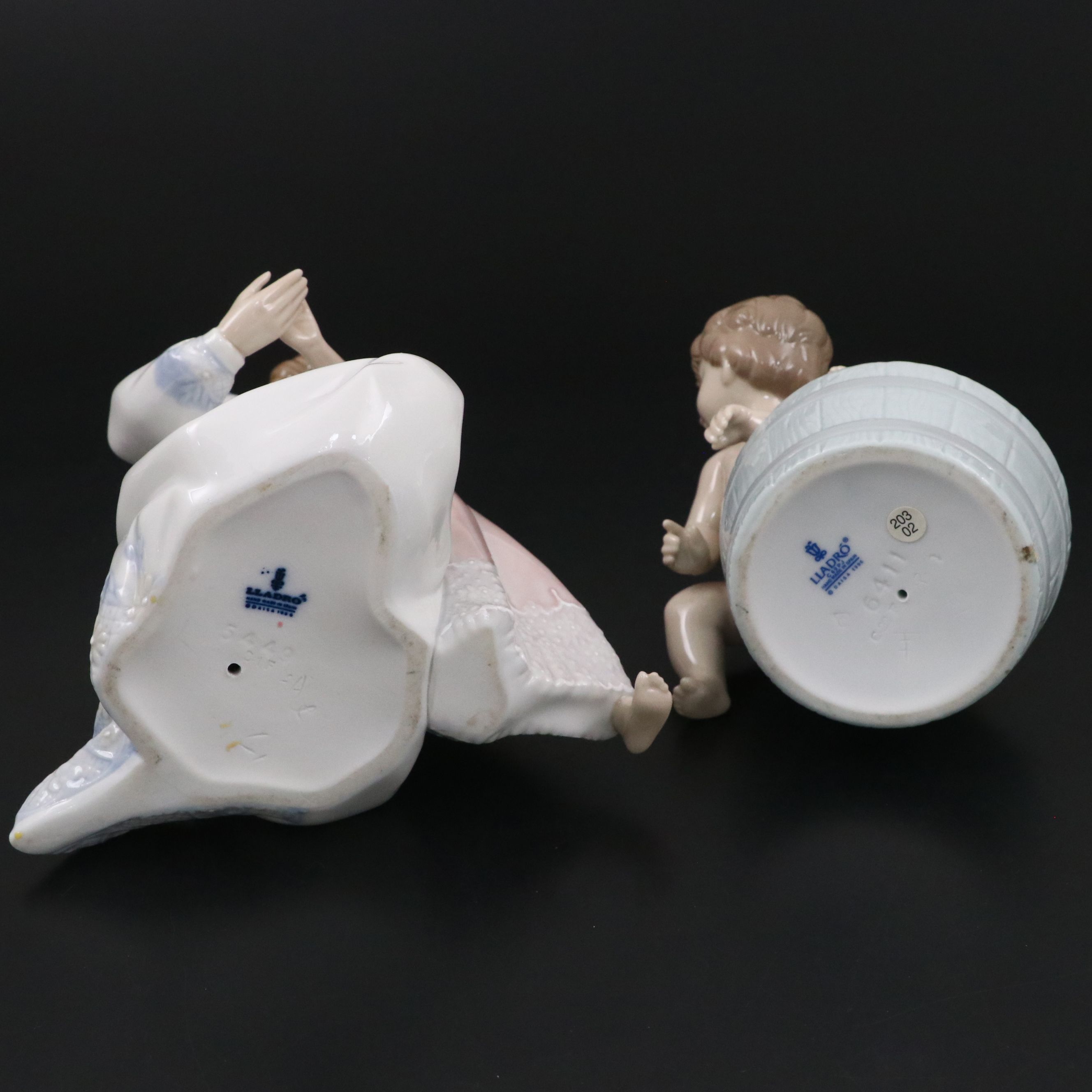 Lladró "Good Night" and "Bath Time" Porcelain Figures