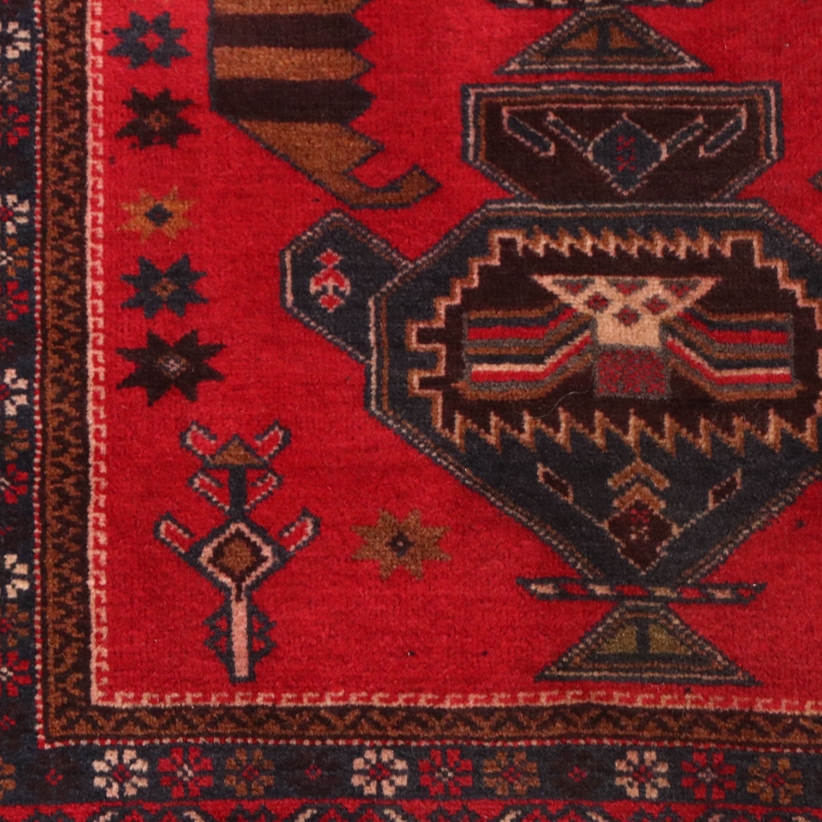 2'10 x 4'11 Hand-Knotted Afghan Baluch Accent Rug