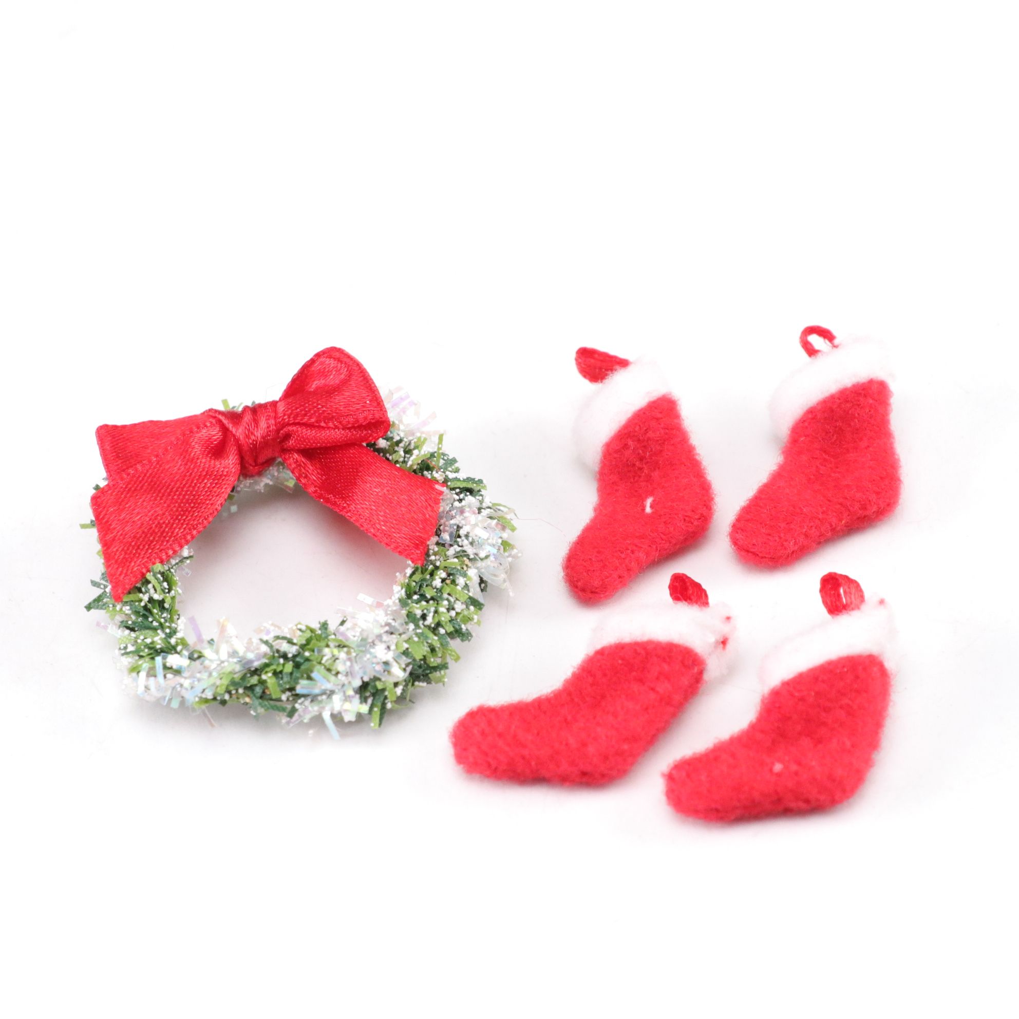 Miniature Doll House Christmas Living Room Furniture Set