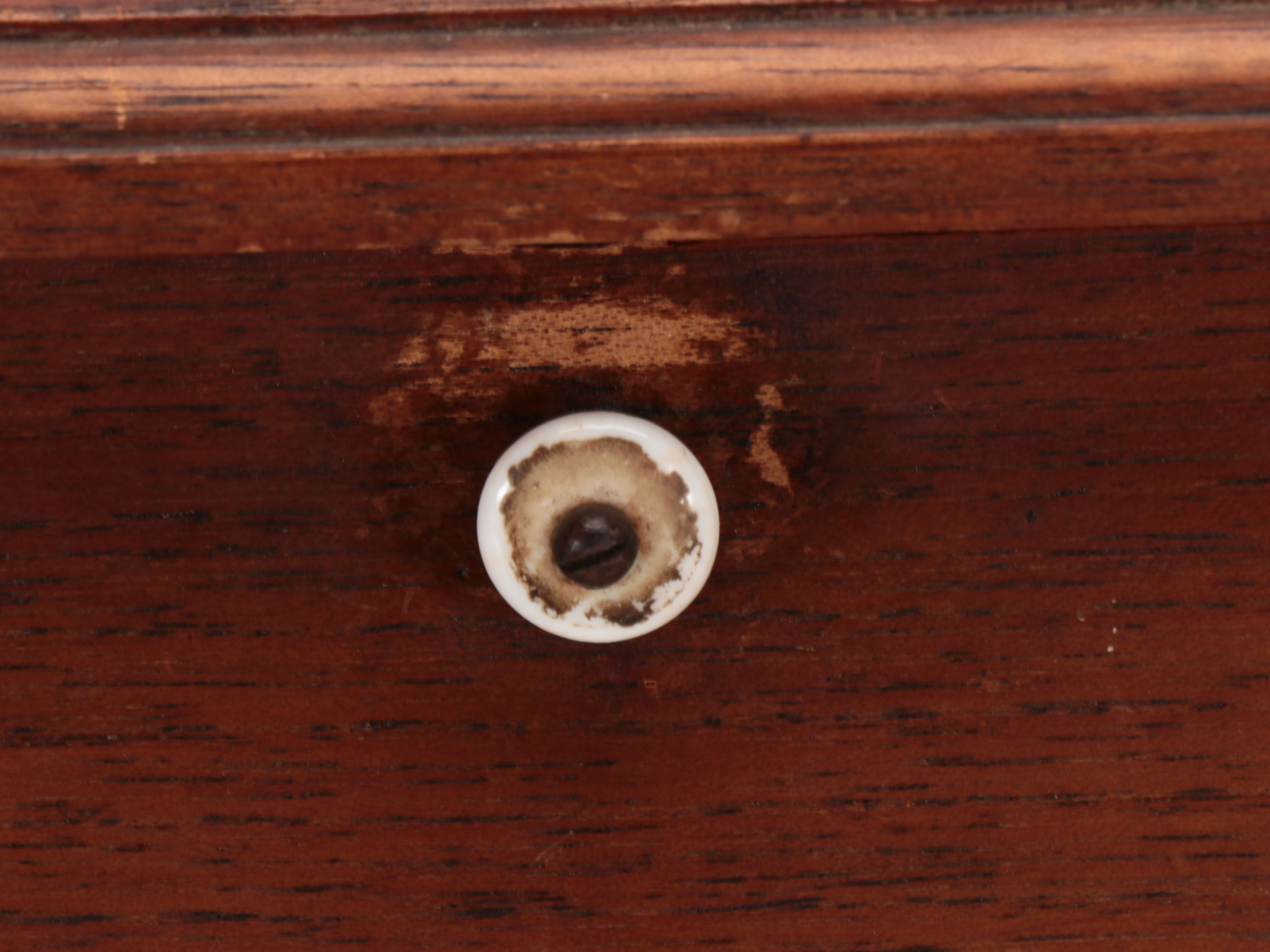 Walnut Slope-Front Bread Box with Drawer, Mid to Late 20th Century