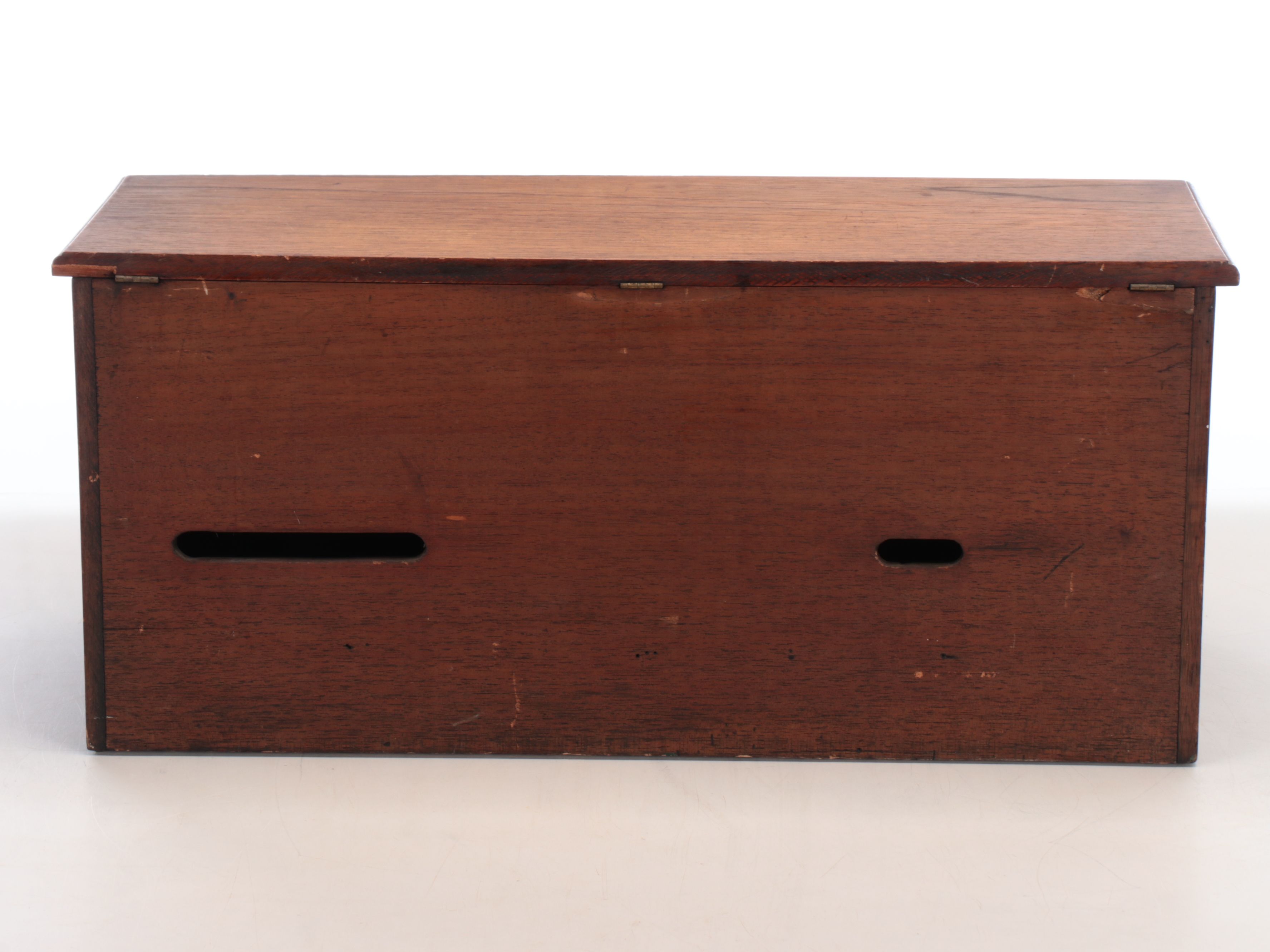 Walnut Slope-Front Bread Box with Drawer, Mid to Late 20th Century