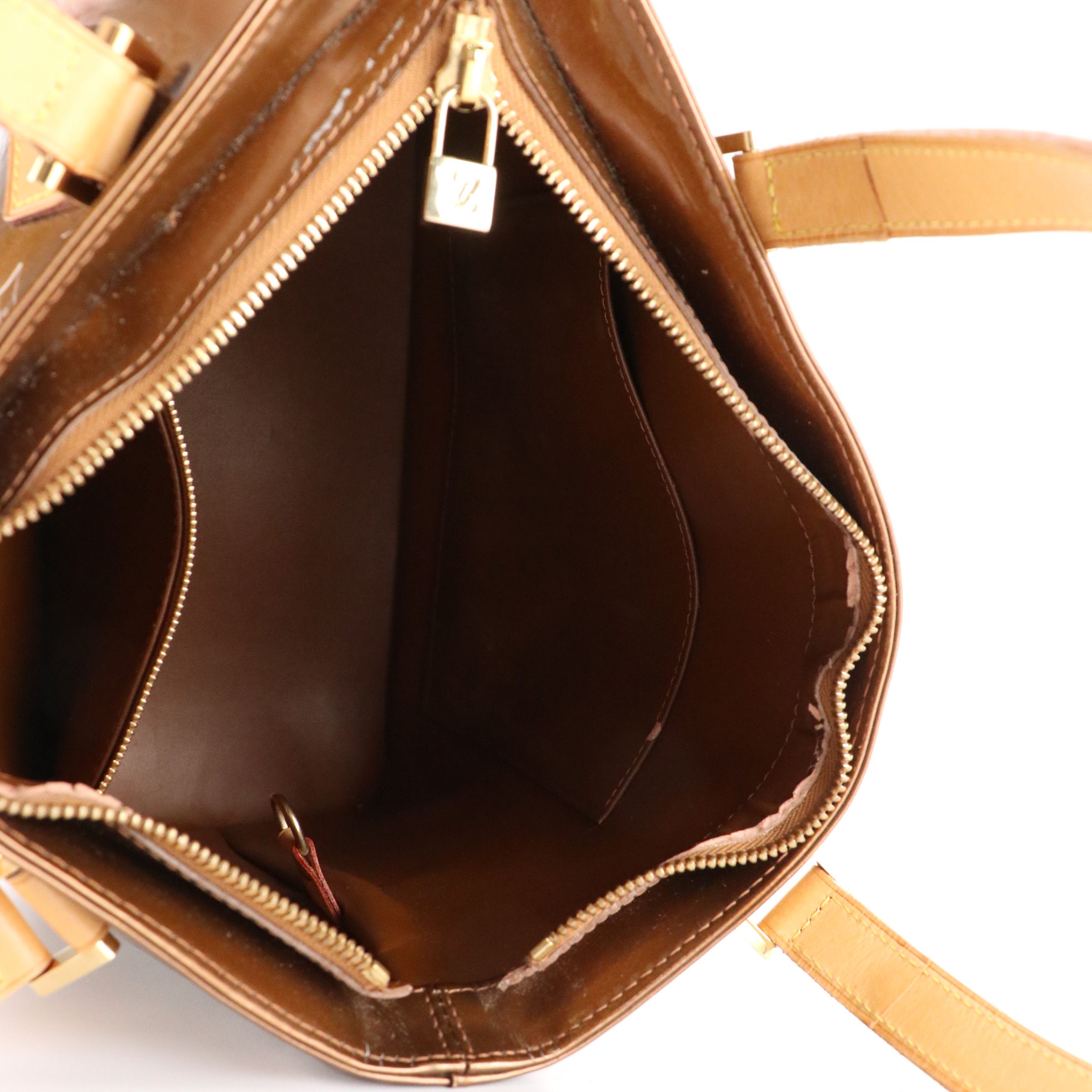 Louis Vuitton Houston Shoulder Bag in Bronze Monogram Vernis Leather