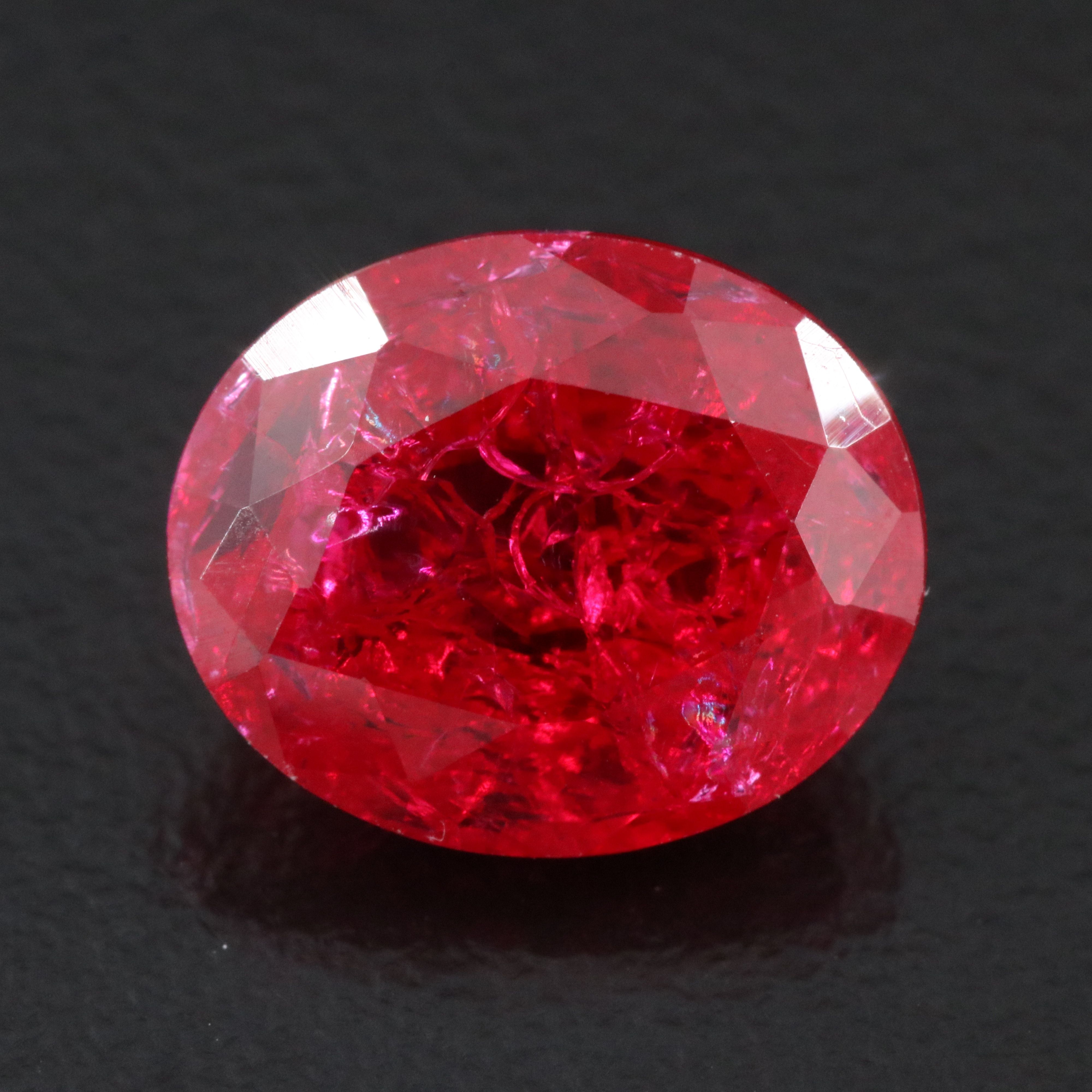 Loose 6.99 CT Lab Grown Ruby