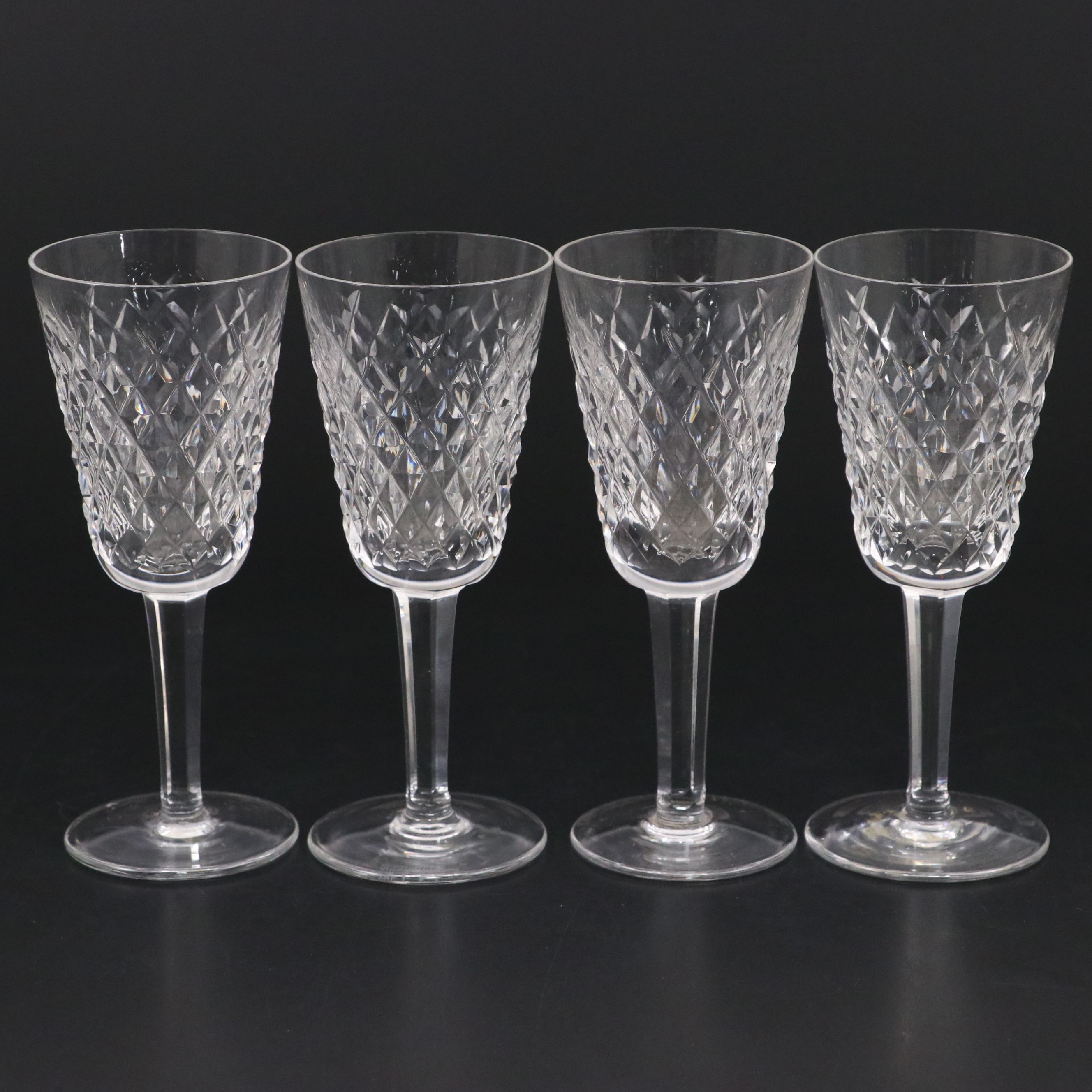 Waterford Handcrafted Cut Crystal Sherry Glasses, Mid-20th Century