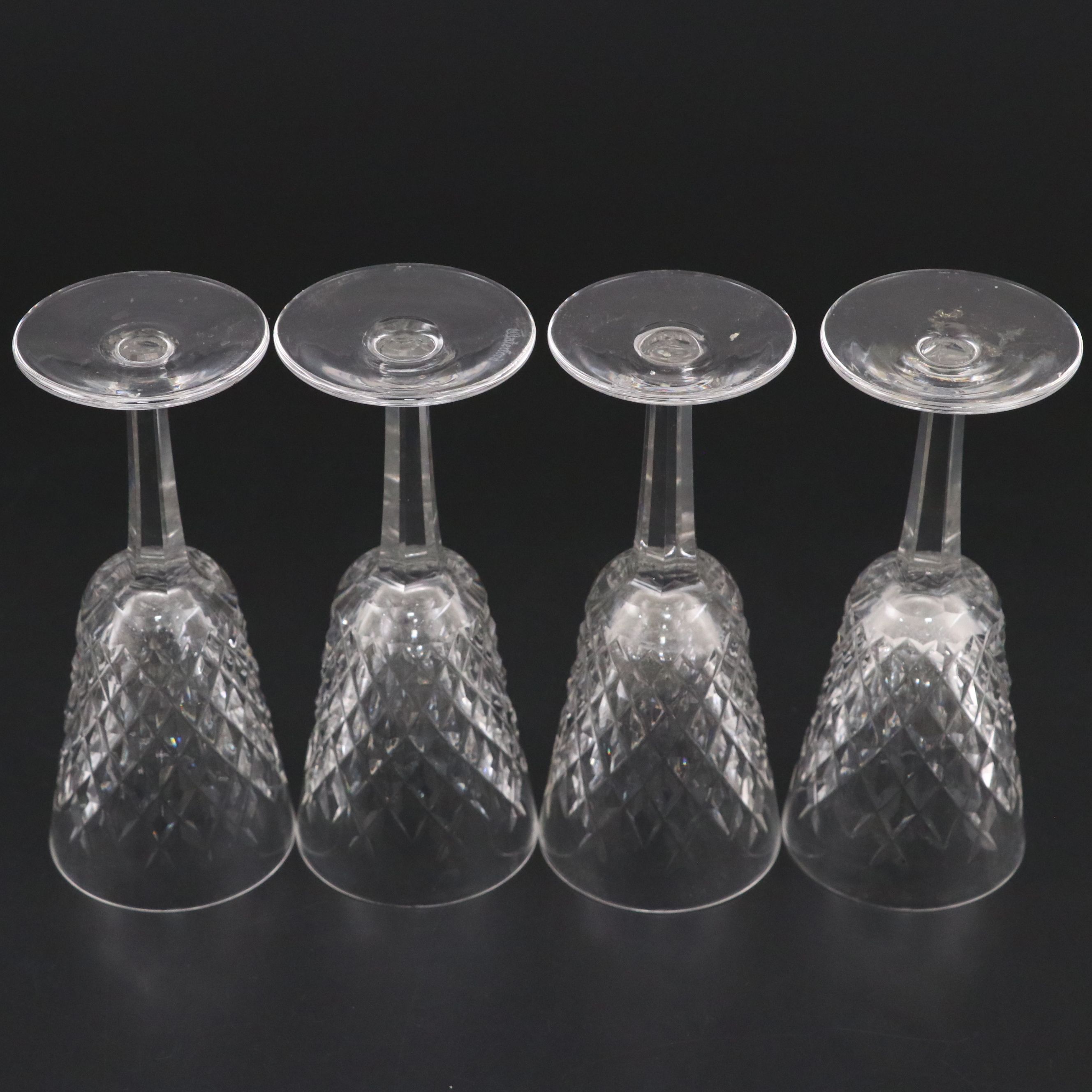 Waterford Handcrafted Cut Crystal Sherry Glasses, Mid-20th Century