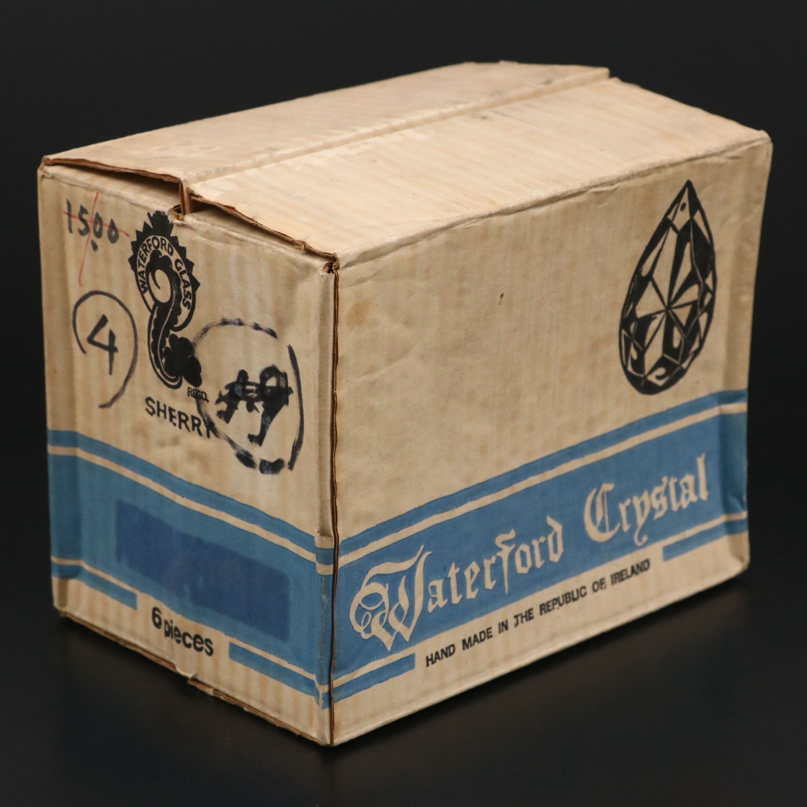 Waterford Handcrafted Cut Crystal Sherry Glasses, Mid-20th Century