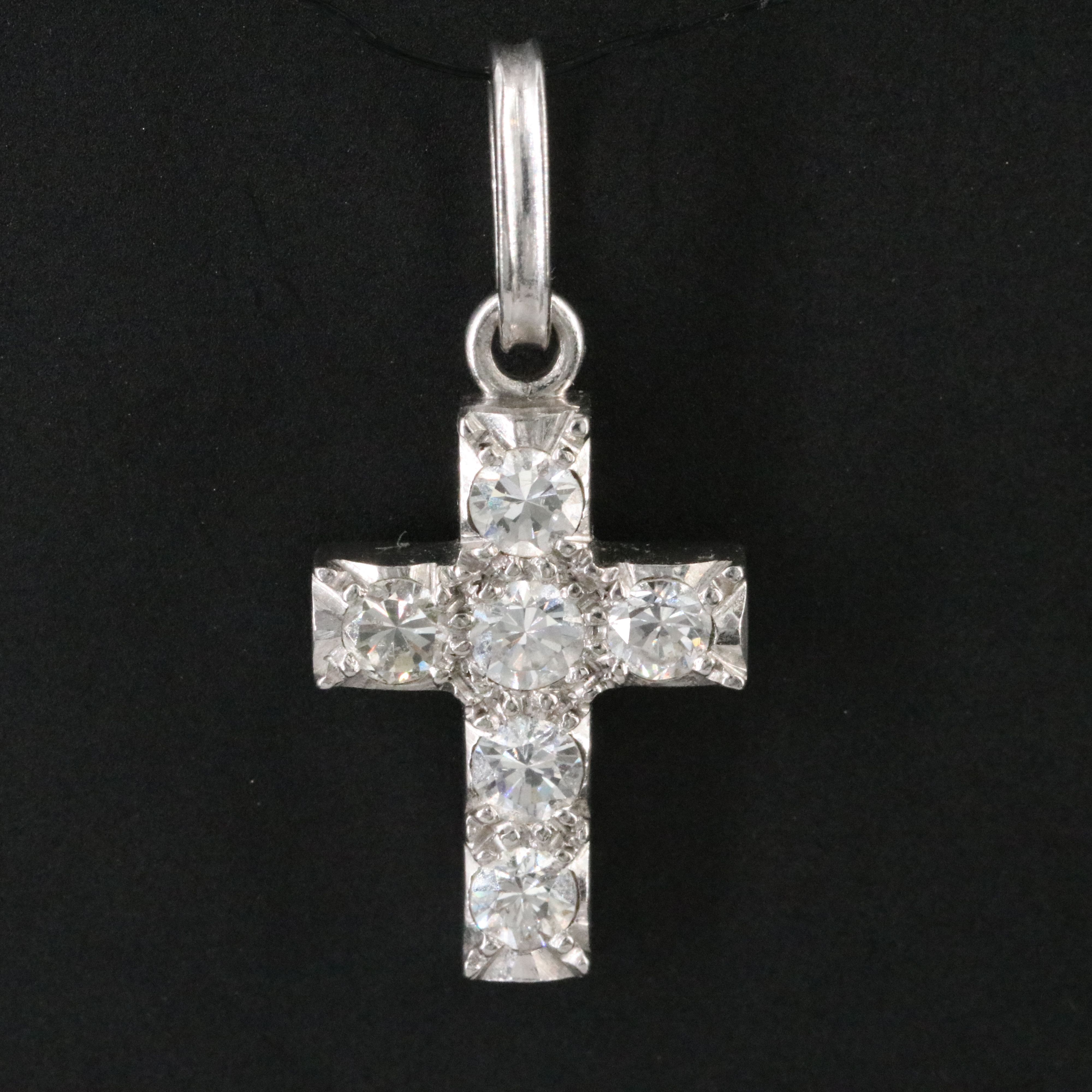 Platinum 0.48 CTW Diamond Cross Pendant