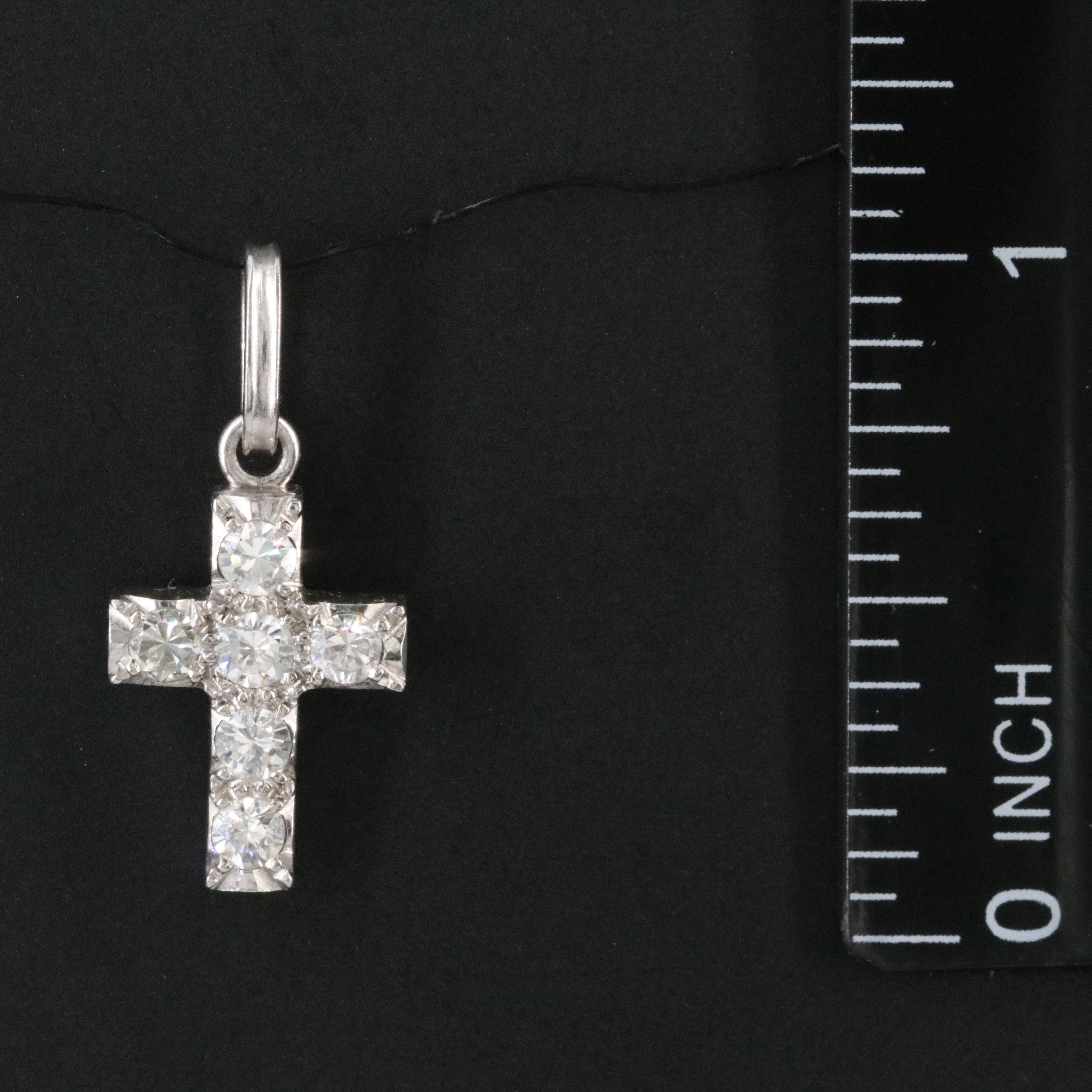 Platinum 0.48 CTW Diamond Cross Pendant