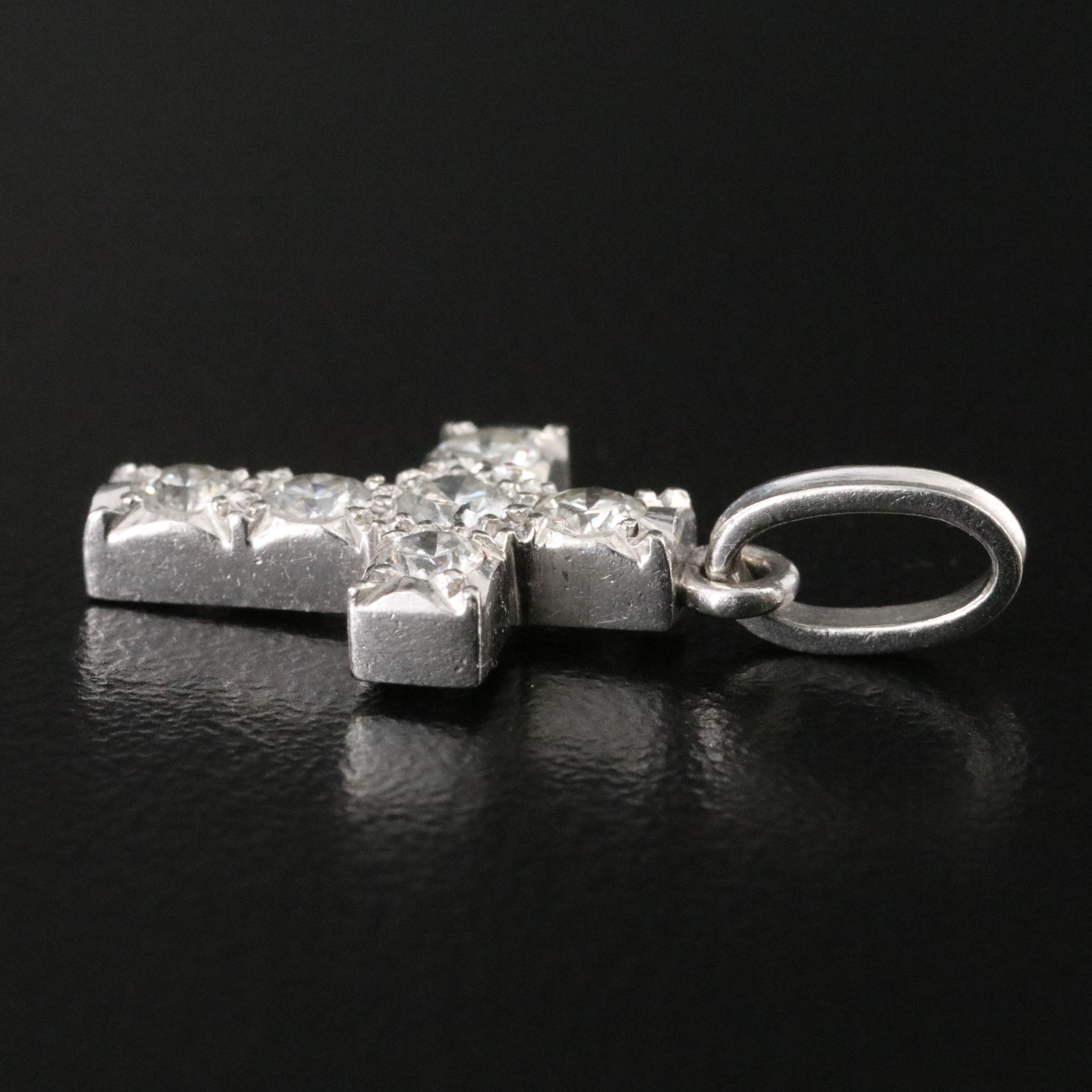 Platinum 0.48 CTW Diamond Cross Pendant