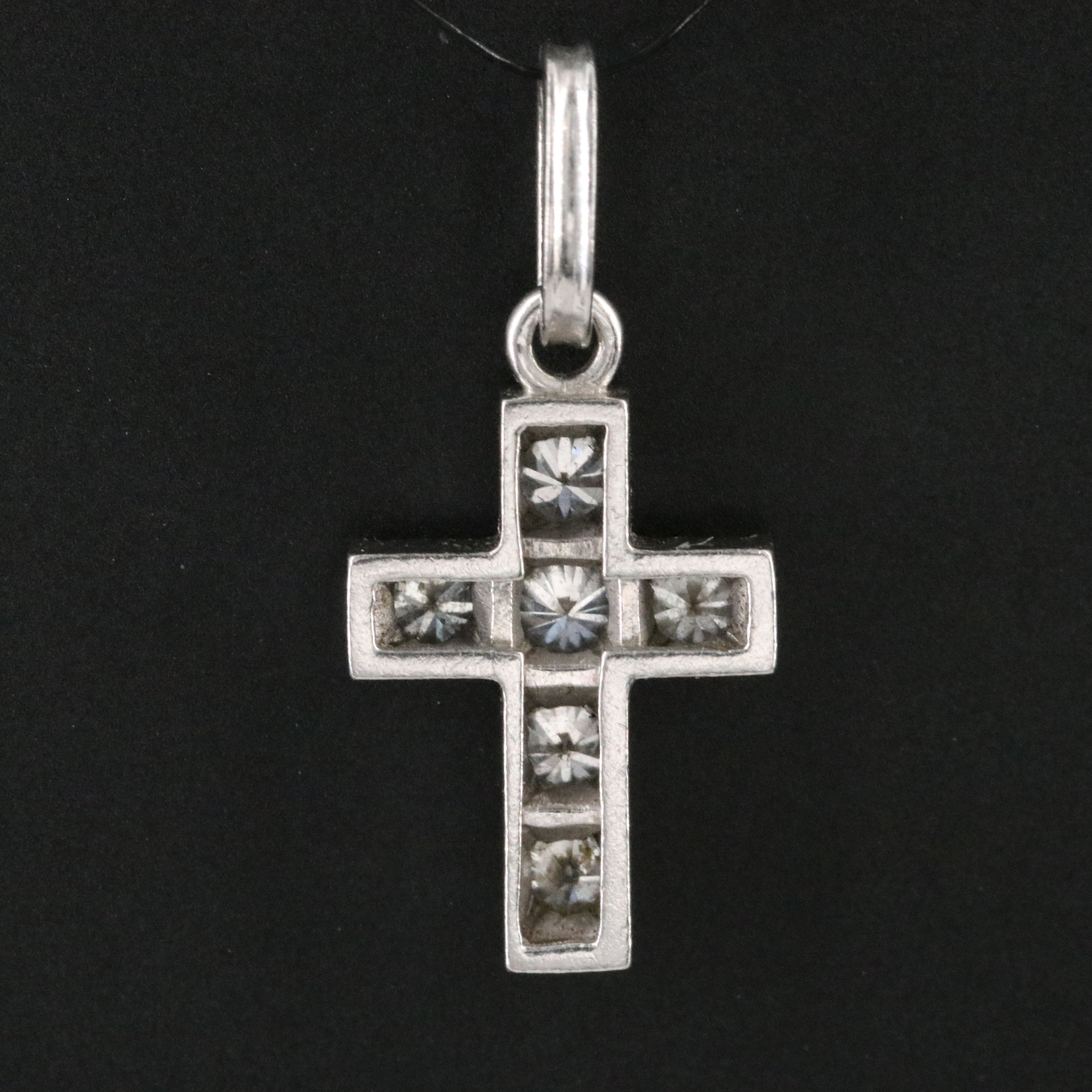 Platinum 0.48 CTW Diamond Cross Pendant