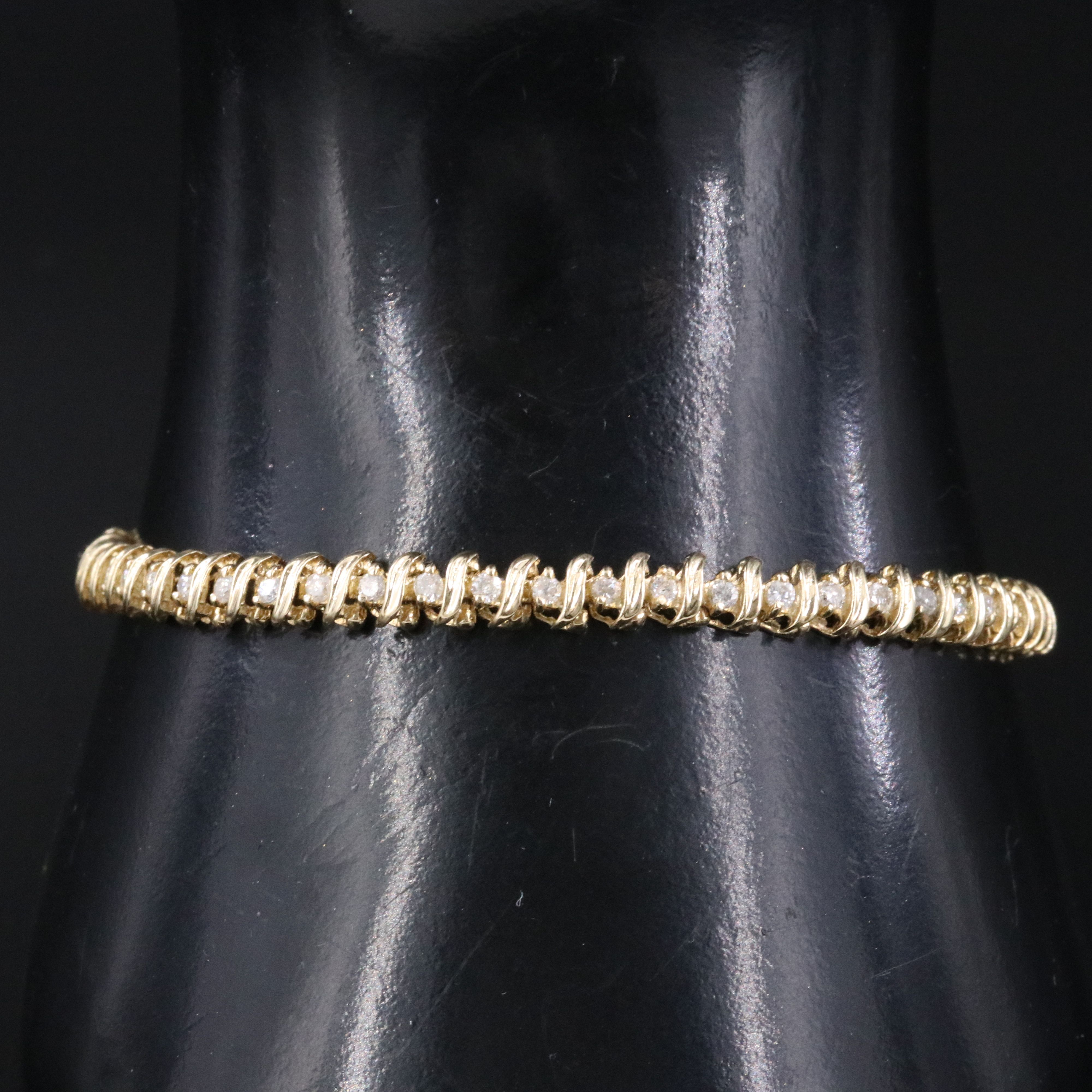 14K 1.08 CTW Diamond S-Link Bracelet