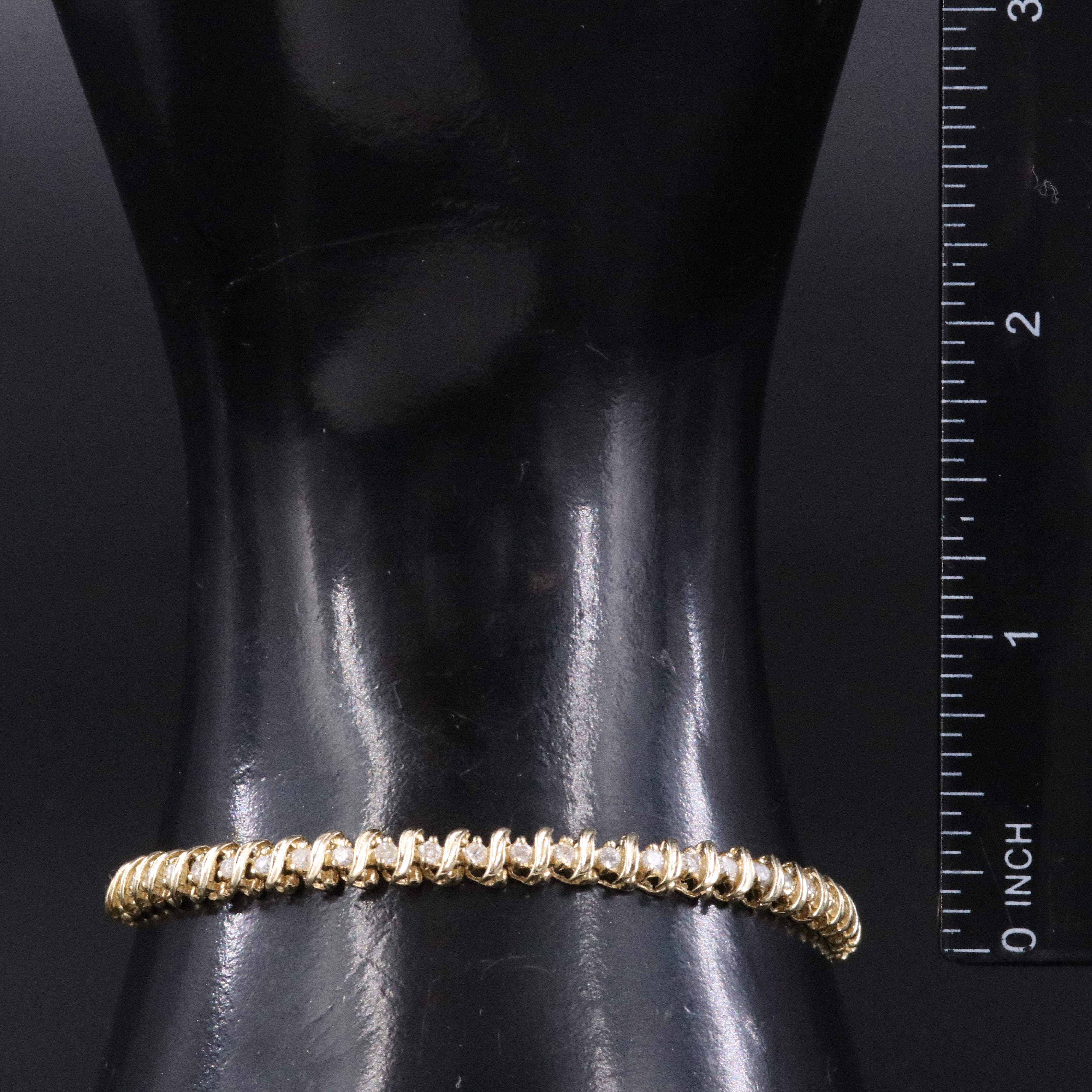 14K 1.08 CTW Diamond S-Link Bracelet