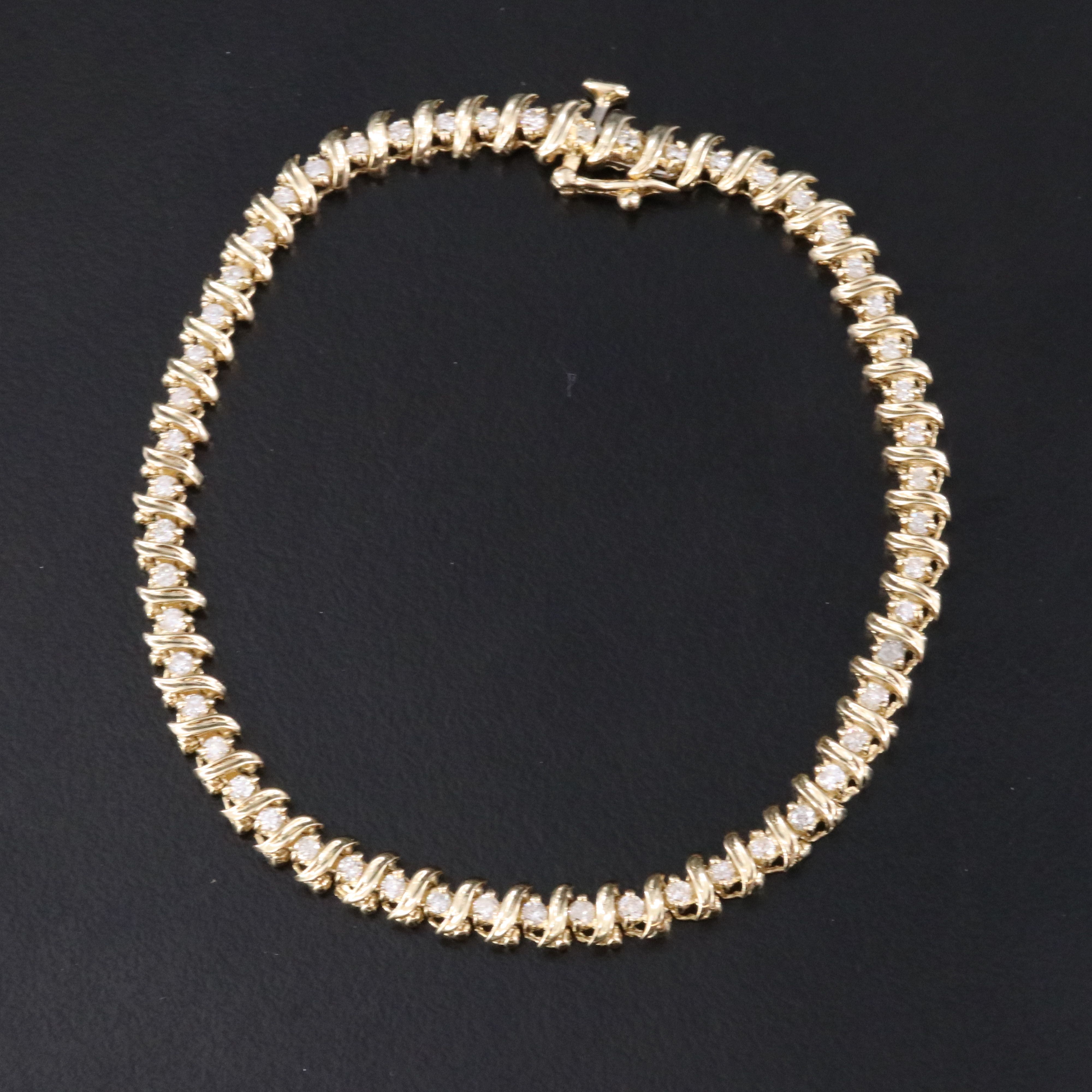 14K 1.08 CTW Diamond S-Link Bracelet