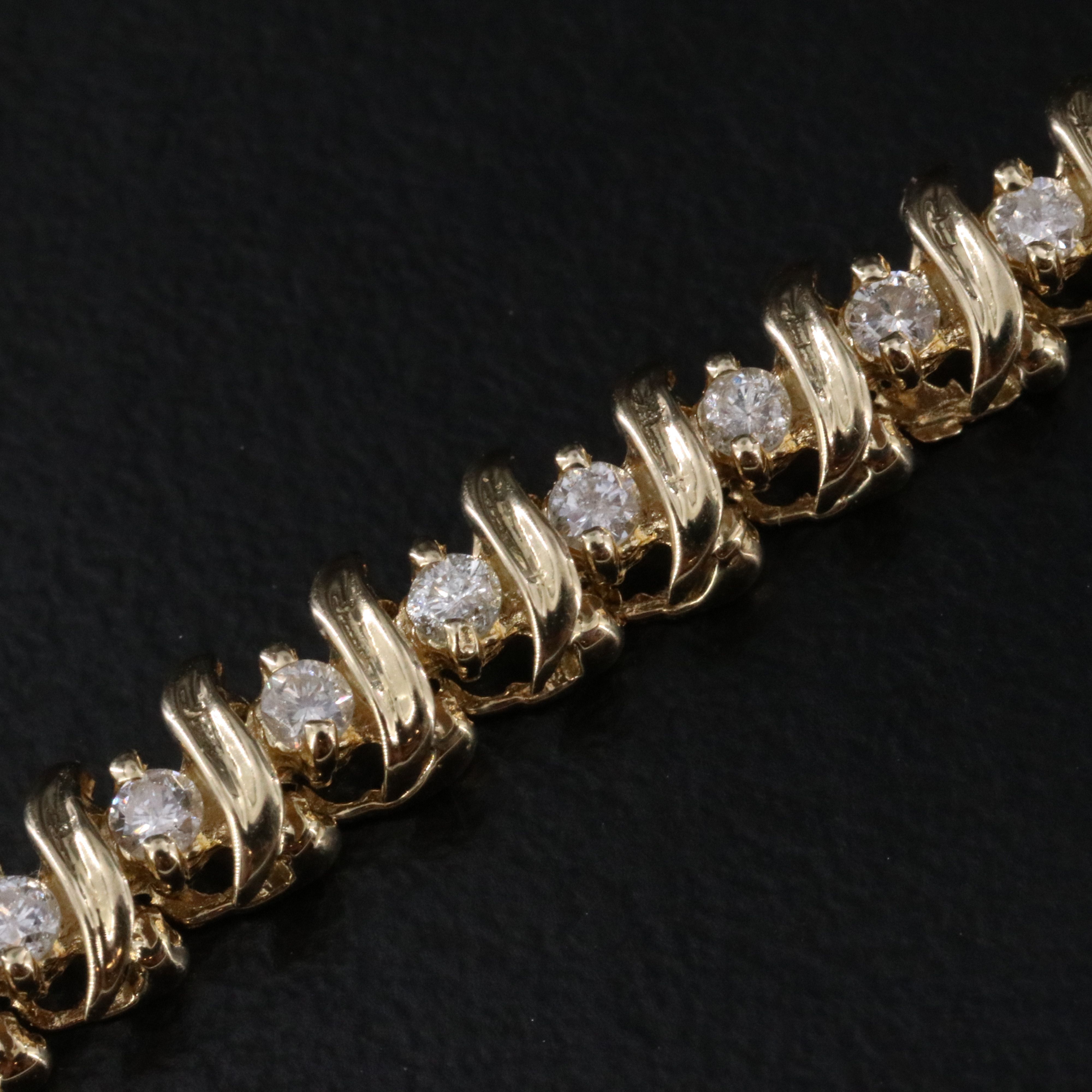 14K 1.08 CTW Diamond S-Link Bracelet