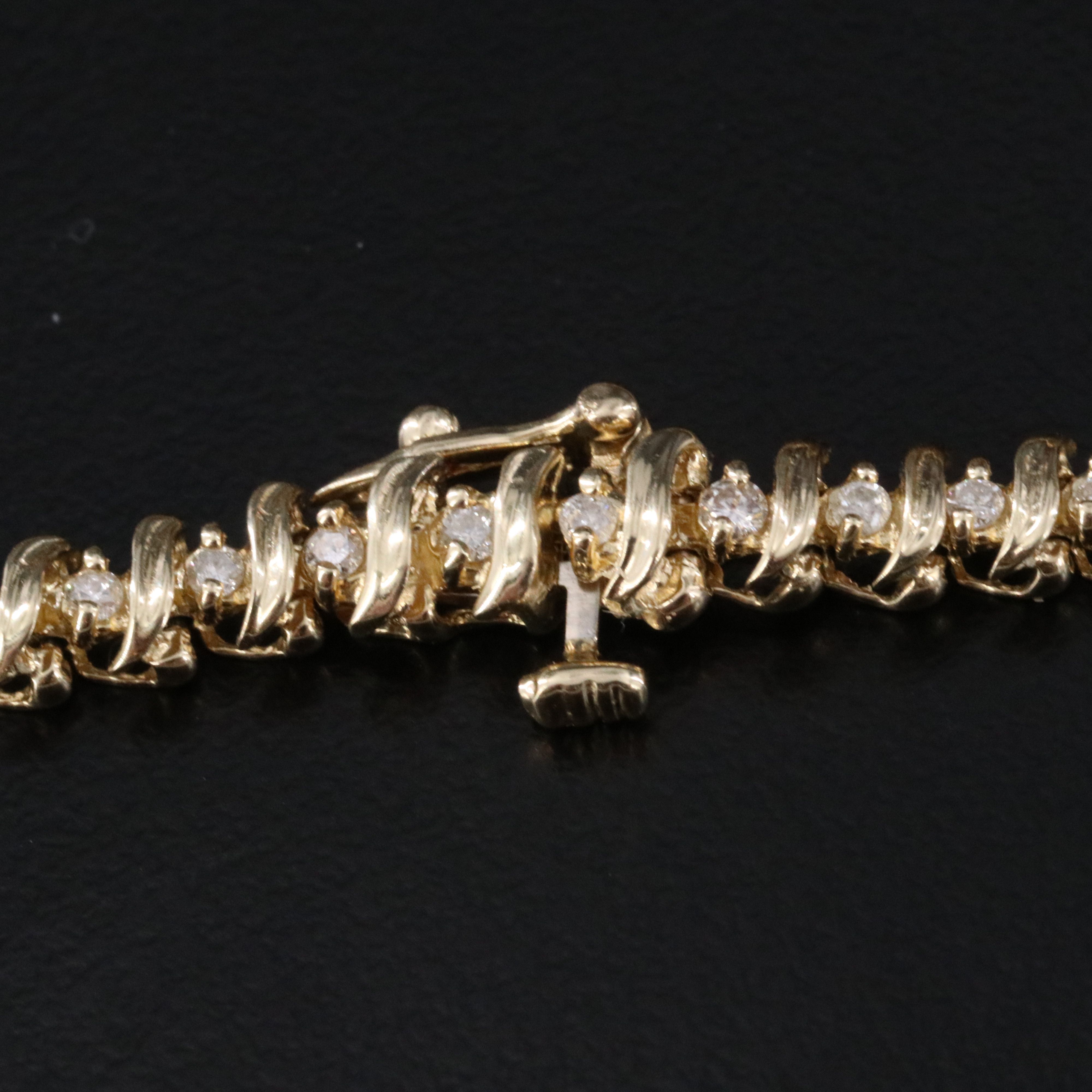 14K 1.08 CTW Diamond S-Link Bracelet