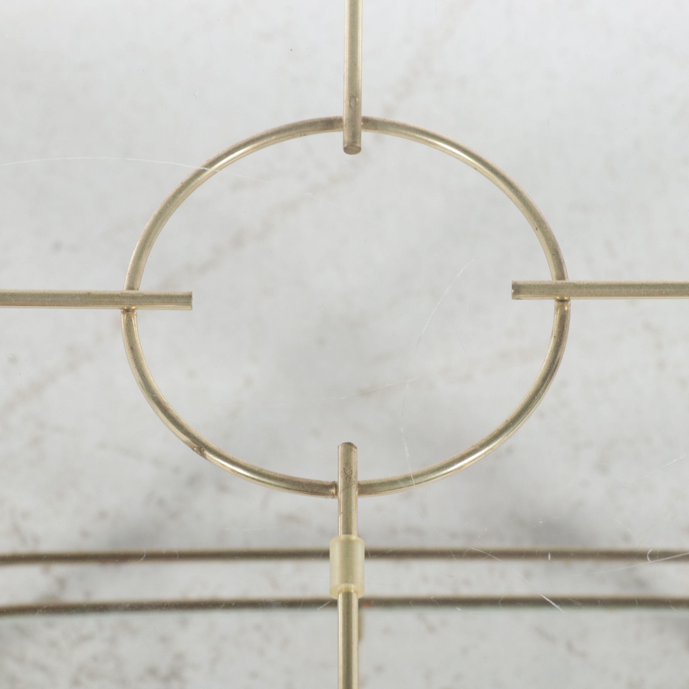 Hollywood Regency Faux Bamboo Metal and Glass Two-Tiered Serving Table