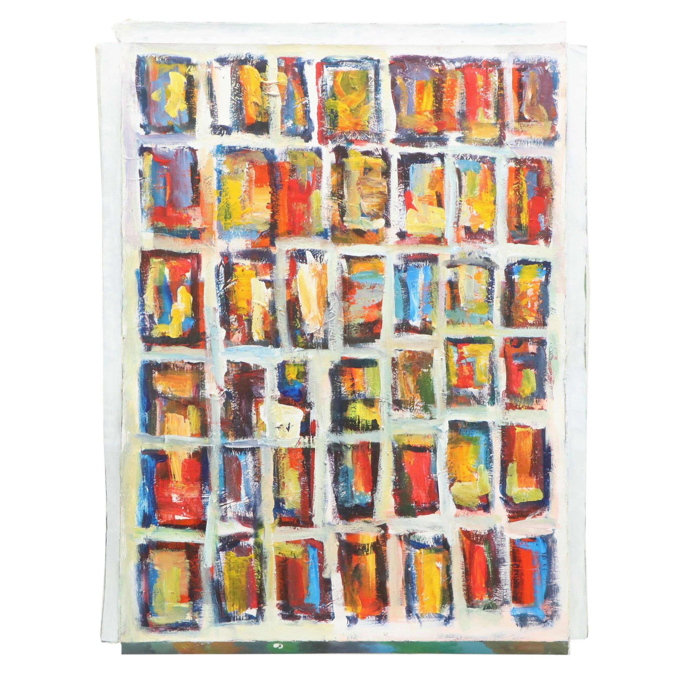 Leif Janek Acrylic Painting "Abstract #4," 2026