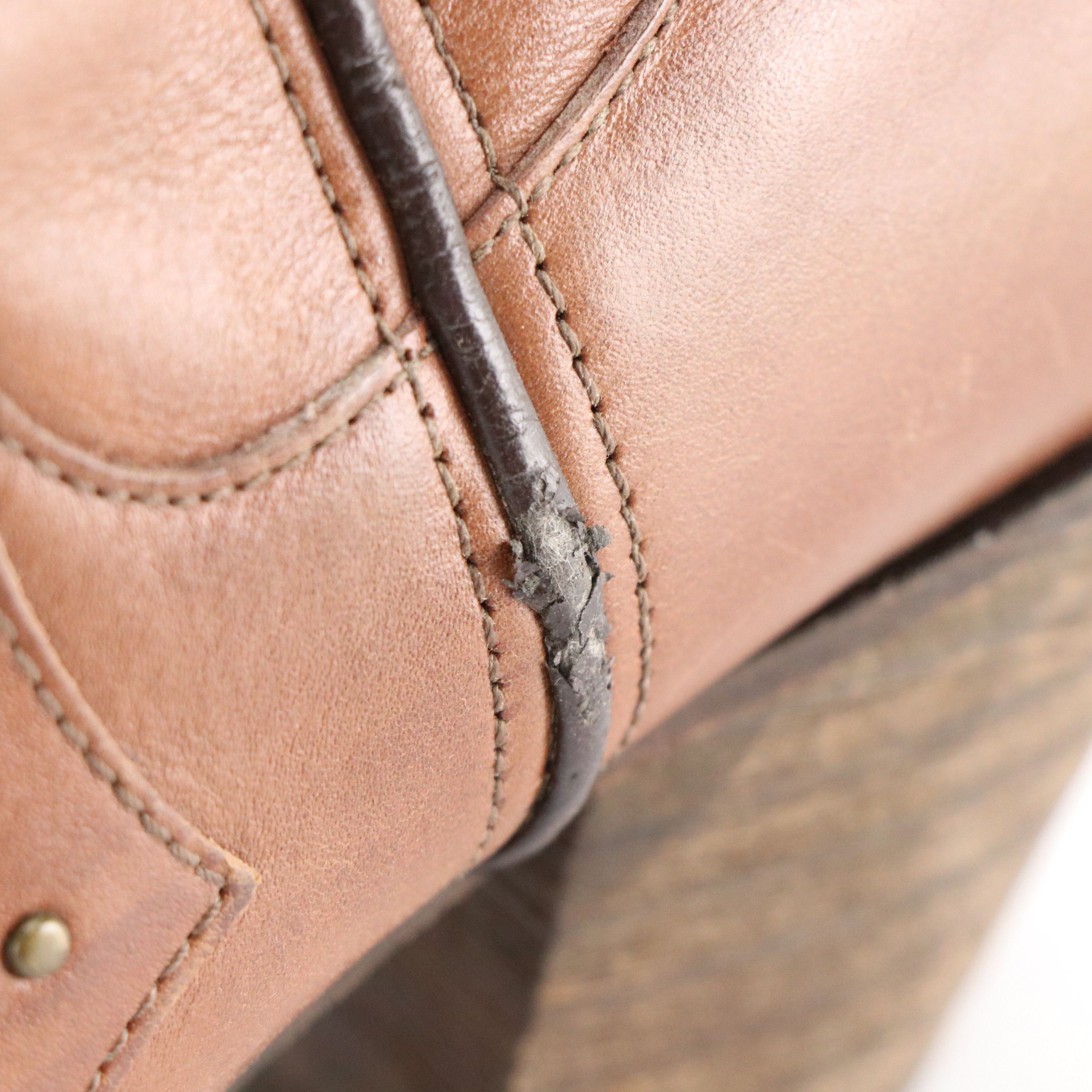 Durango Heeled Western Boots in Brown Studded Leather