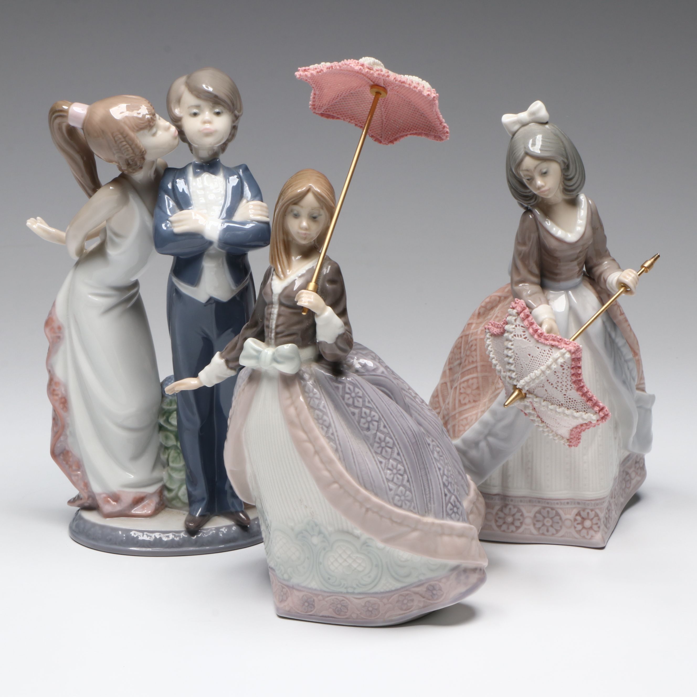 Lladró "Jolie," "Angela," and "Let's Make Up" Porcelain Figurines