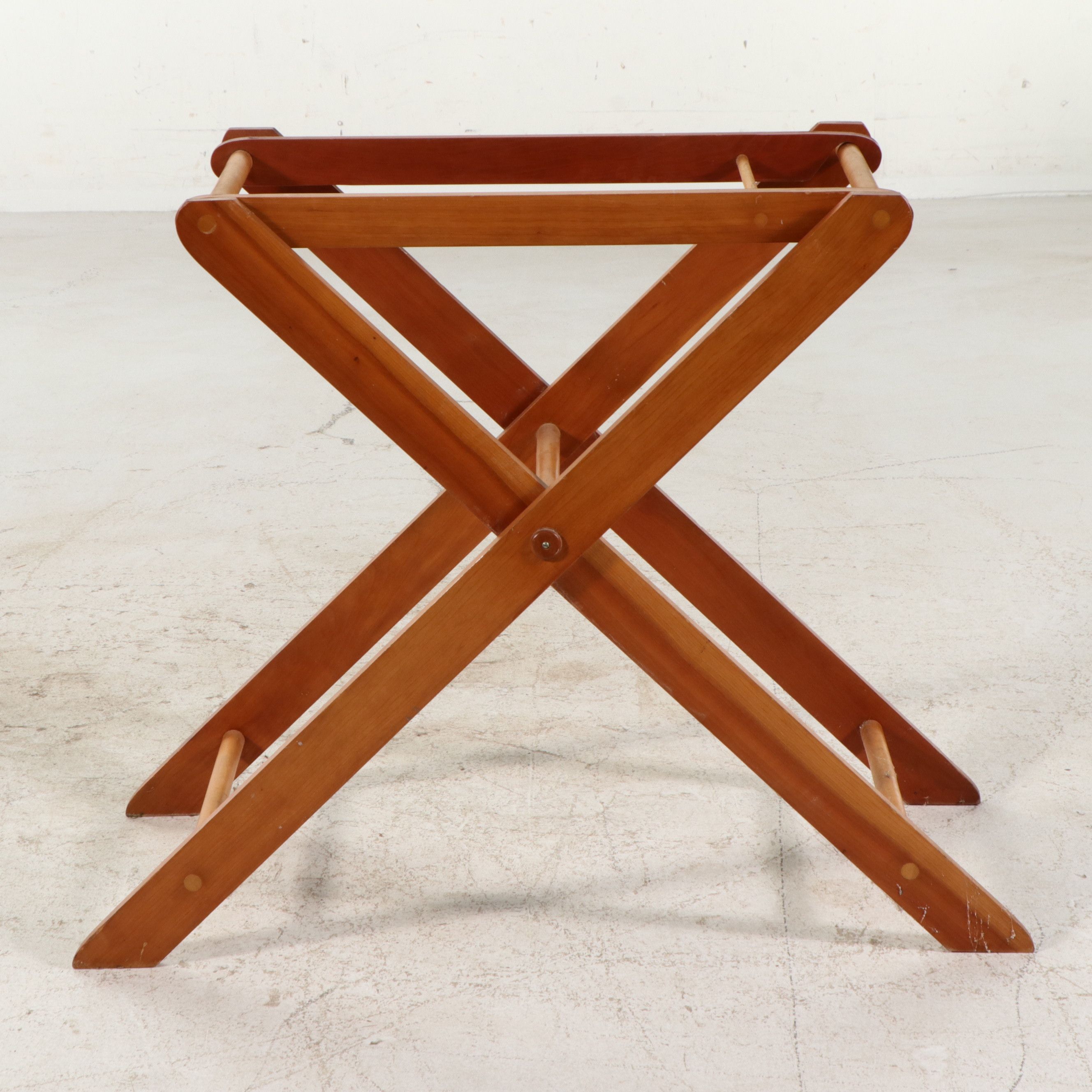 Mid Century Modern Style Wood Folding Tray Stand or Luggage Rack