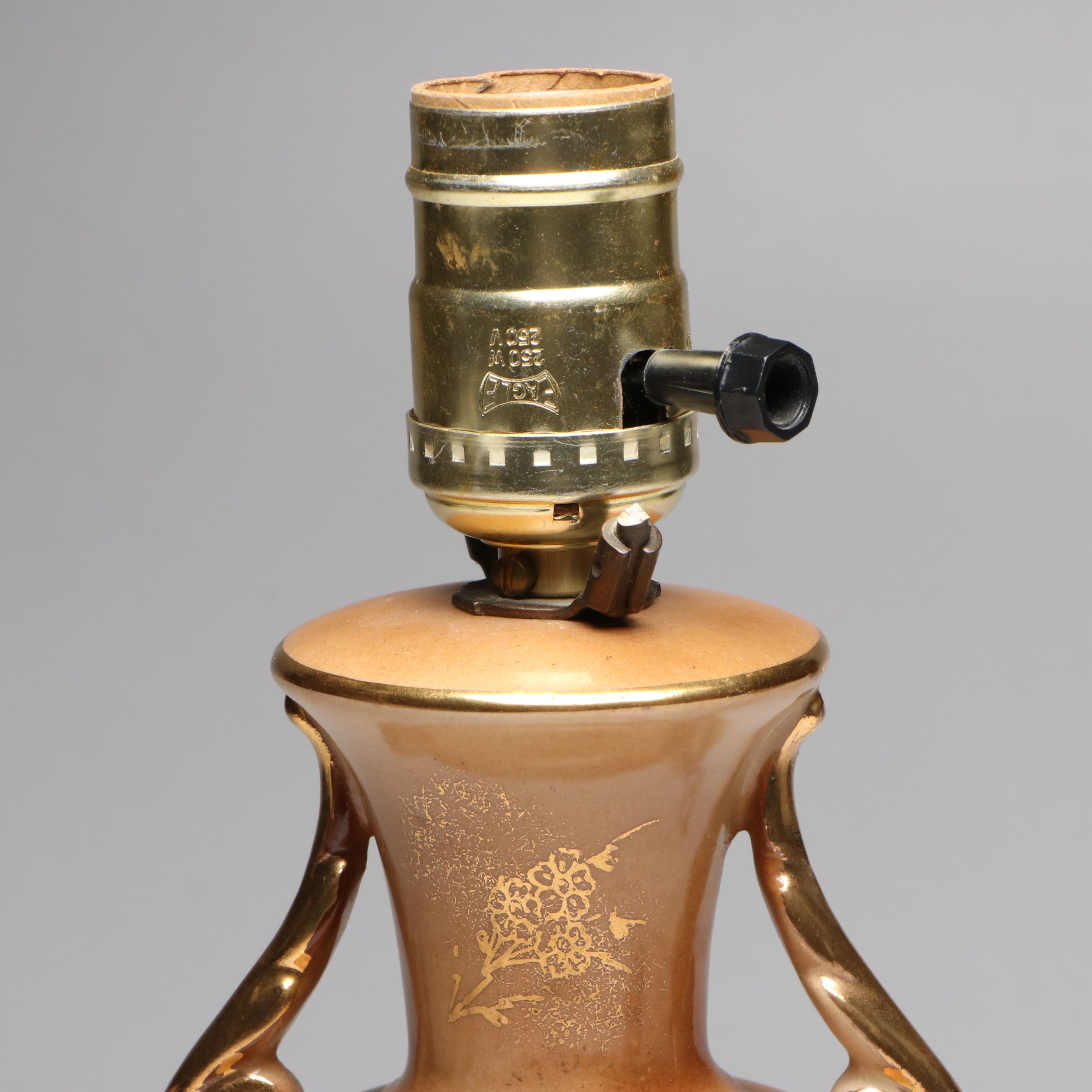 Beckwith Hand-Painted Gilt Porcelain Urn Table Lamp, Early to Mid-20th Century