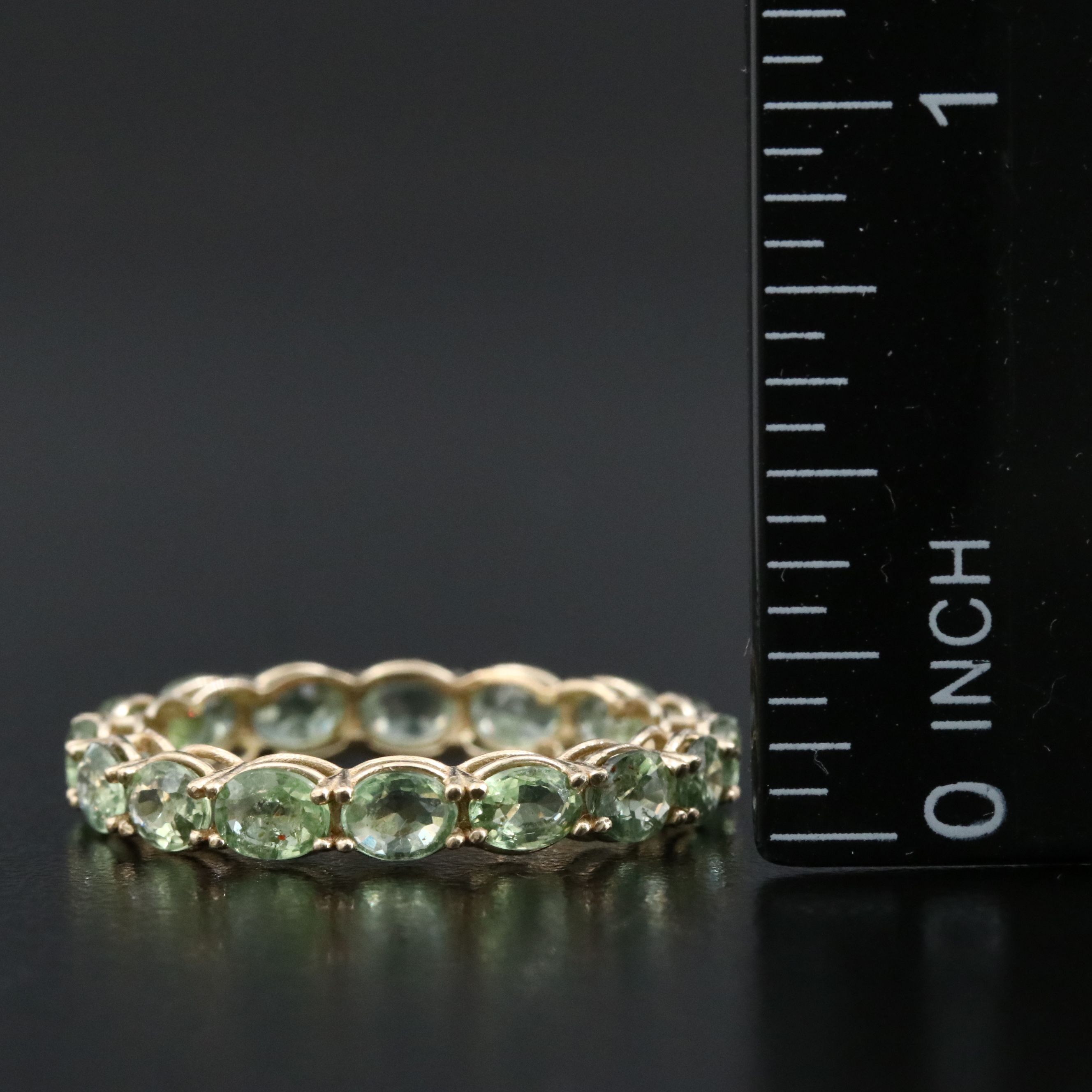 14K Green Sapphire Eternity Band