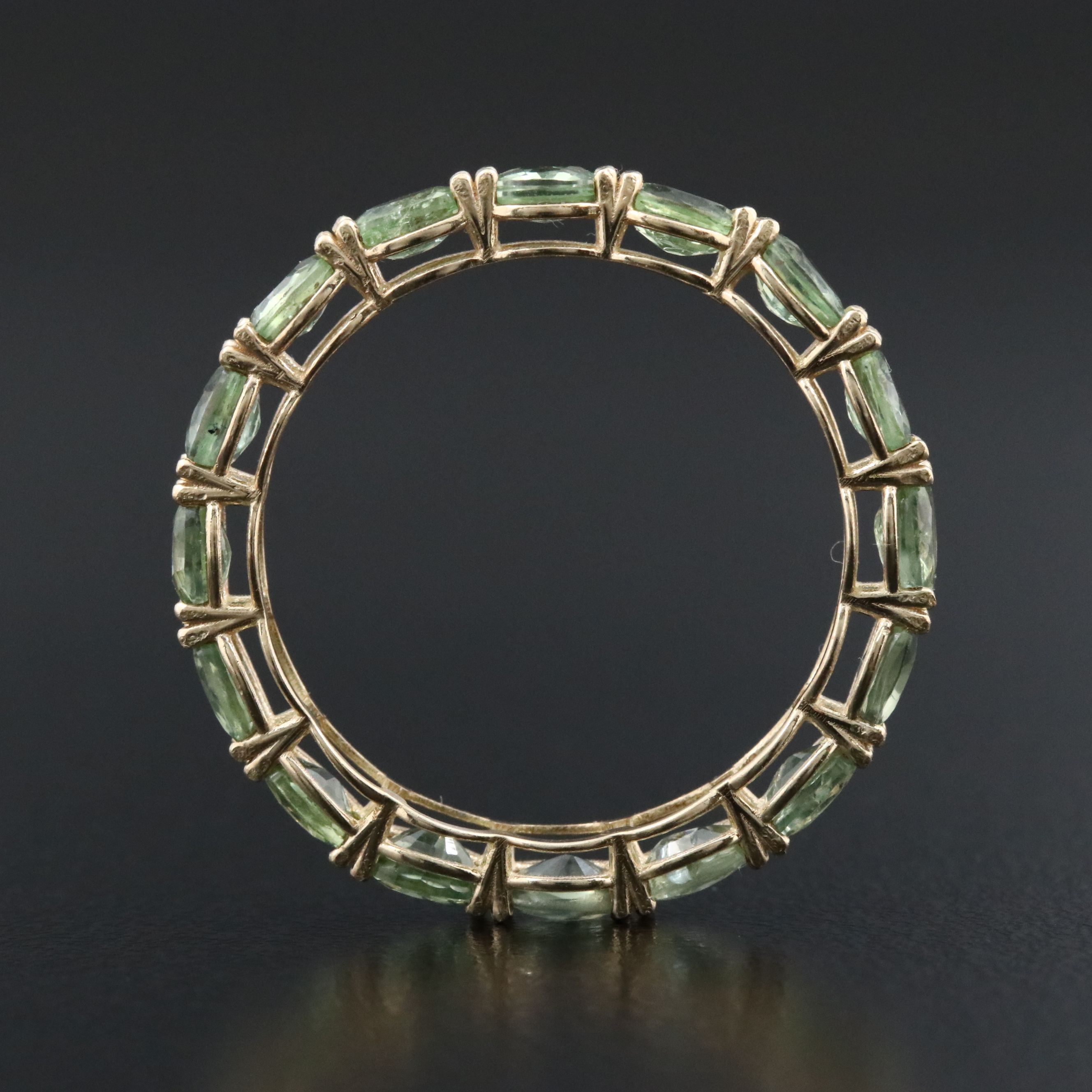 14K Green Sapphire Eternity Band