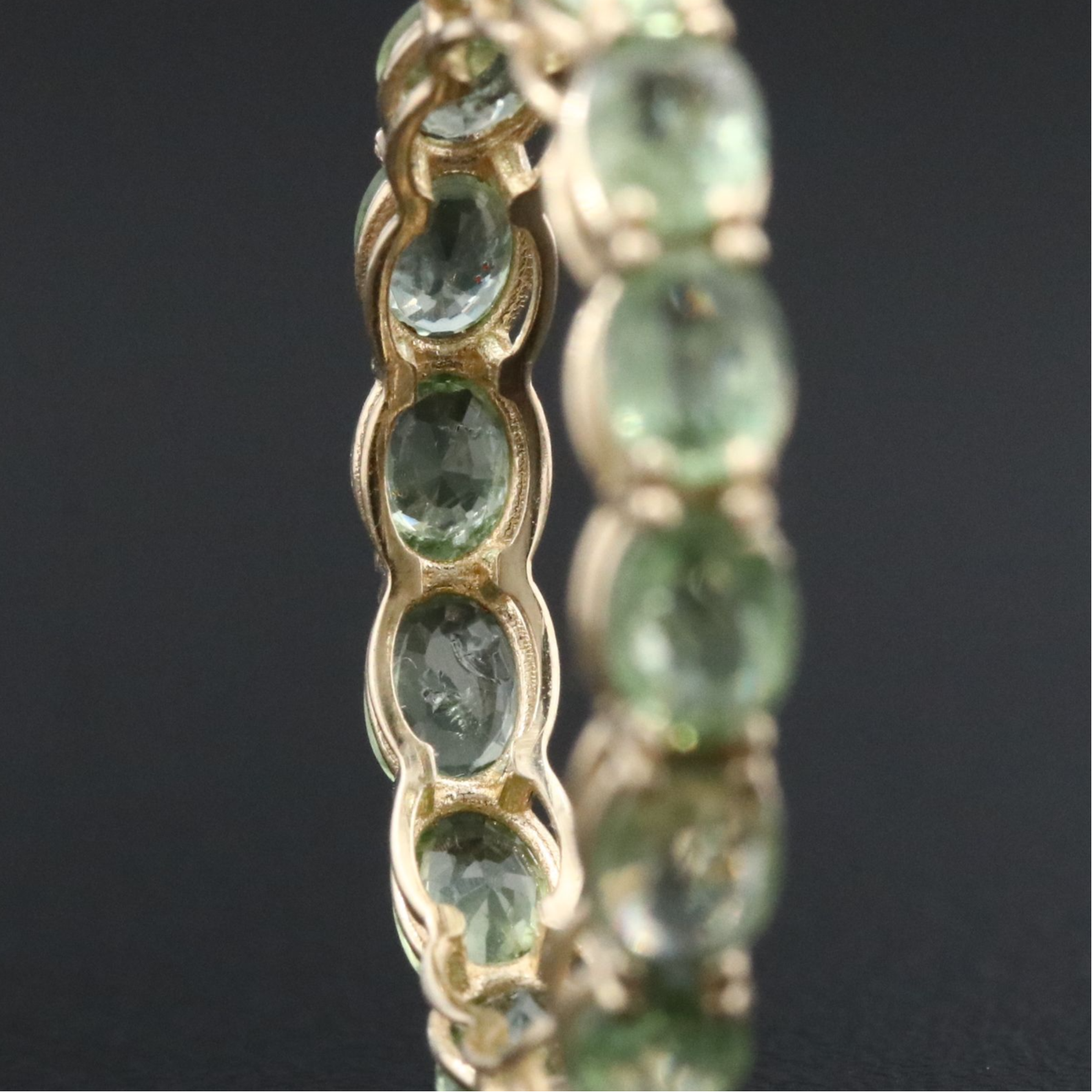 14K Green Sapphire Eternity Band