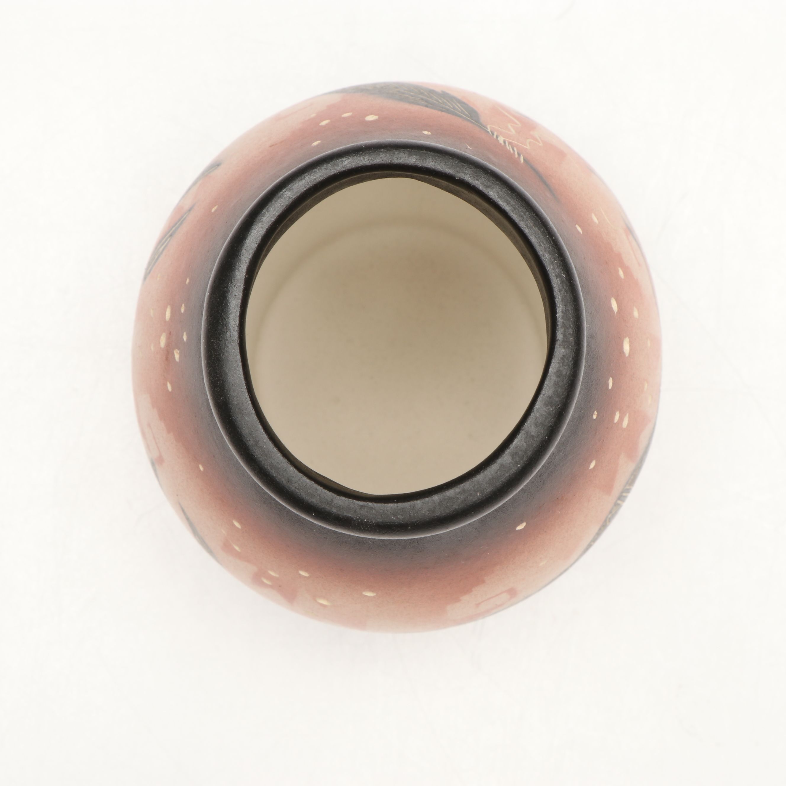 Signed John Dineh Buffalo Sgraffito Vessel and Other Art Pottery Vase