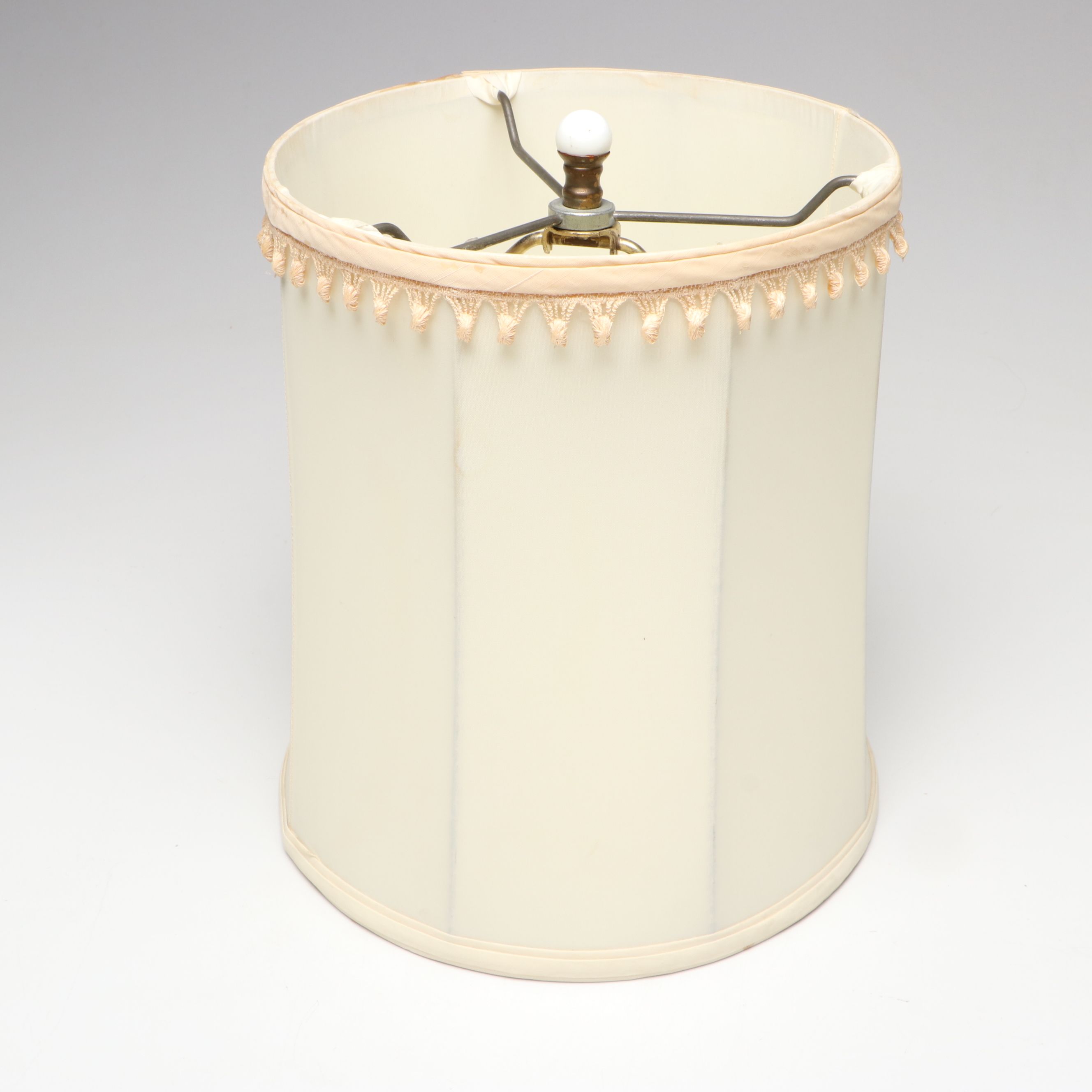 Victorian Style Hand-Painted Ceramic Table Lamp with Drum Shade