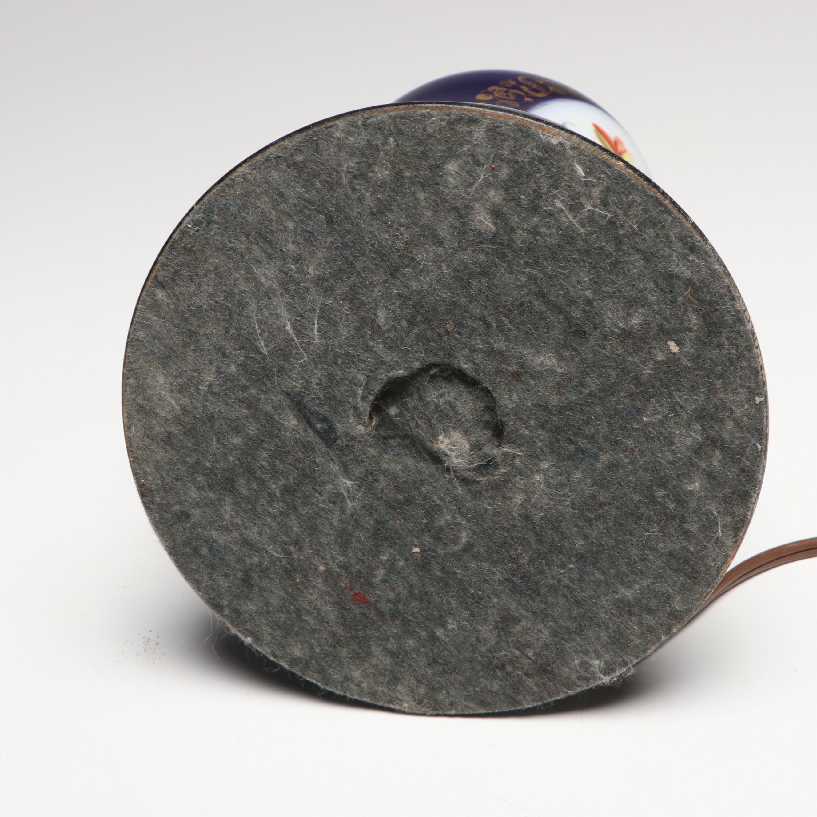 Victorian Style Hand-Painted Ceramic Table Lamp with Drum Shade