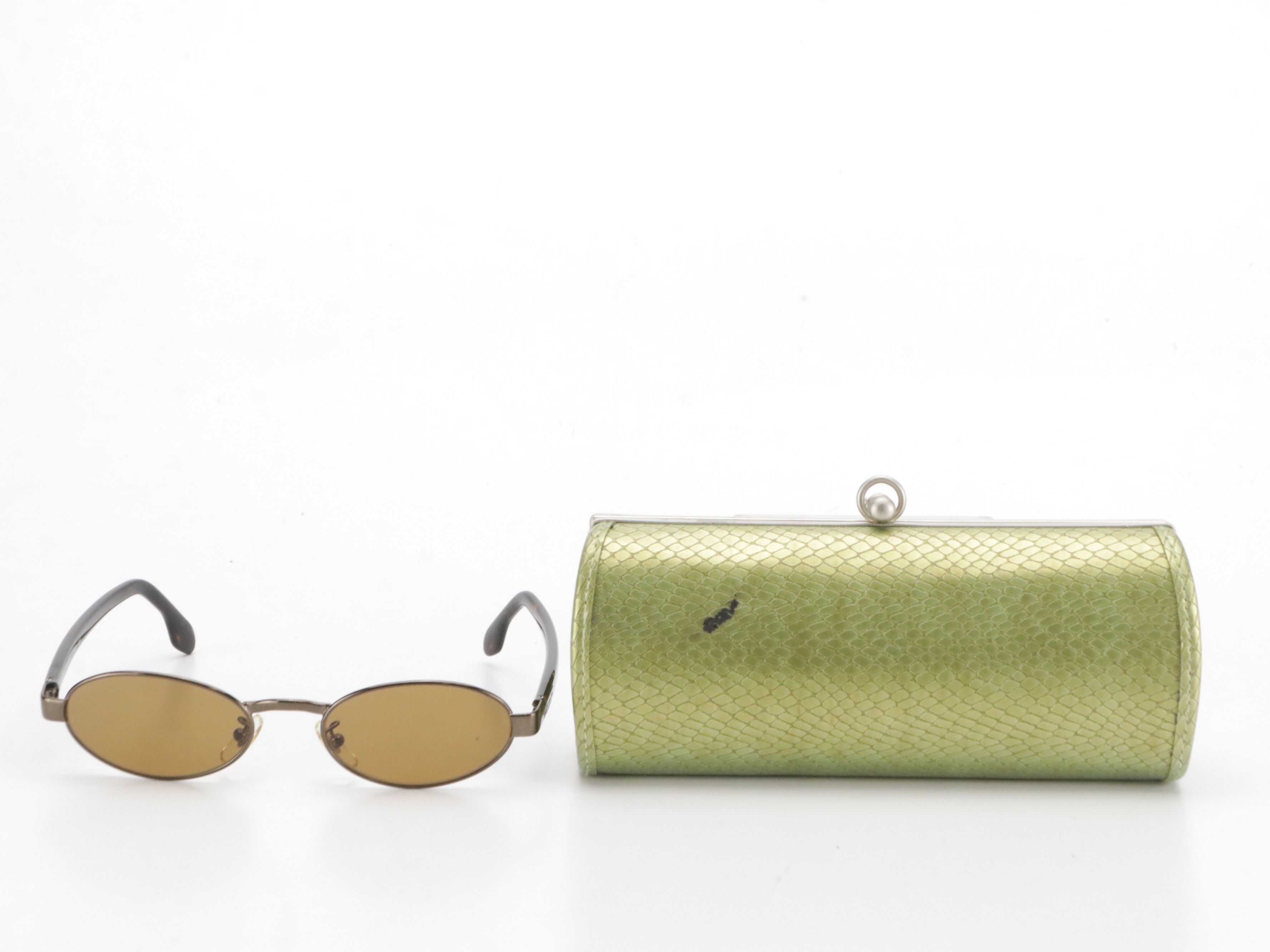 Calvin Klein Oval Sunglasses, Giorgio Armani Wrap Sunglasses, With Cases