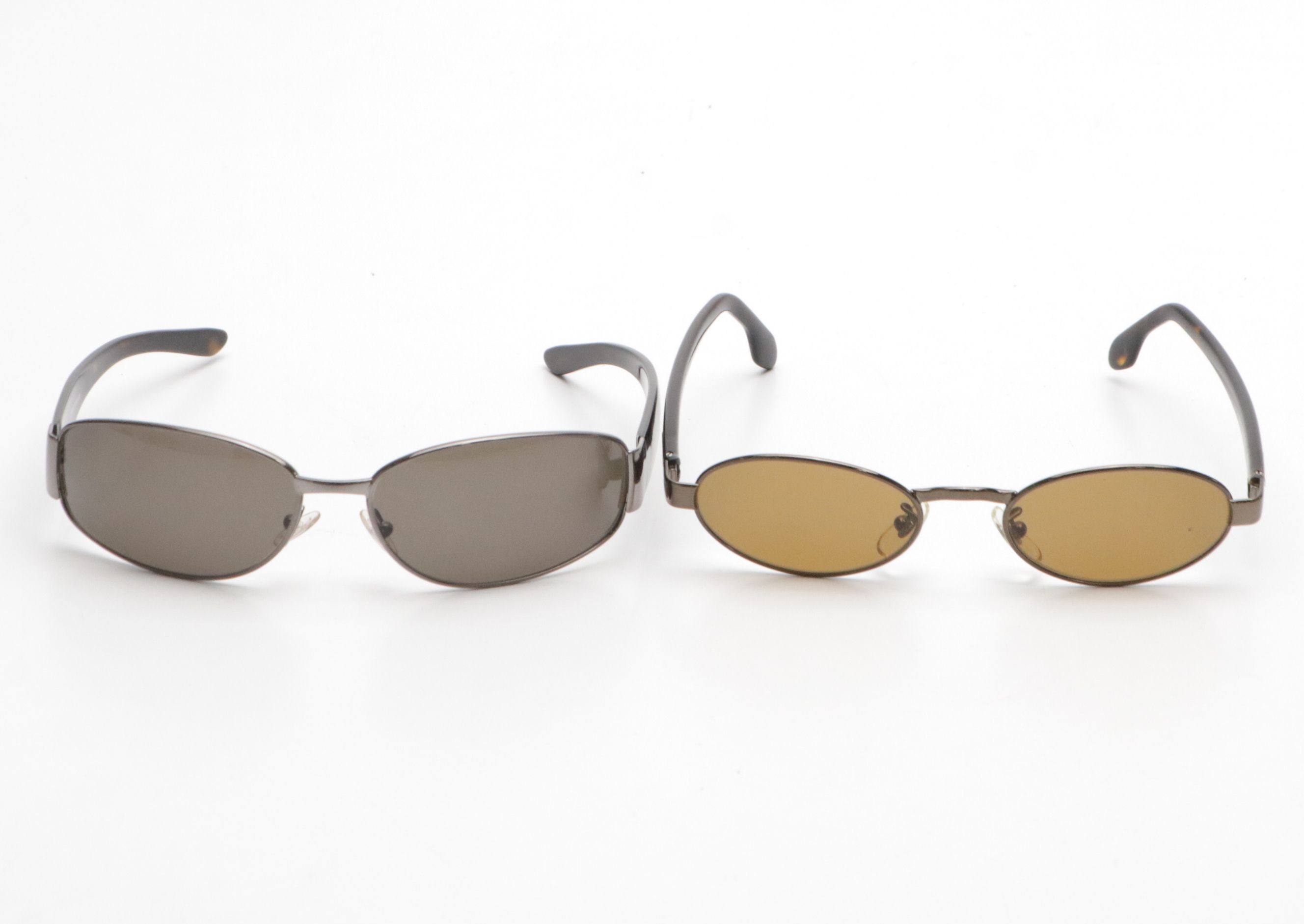 Calvin Klein Oval Sunglasses, Giorgio Armani Wrap Sunglasses, With Cases