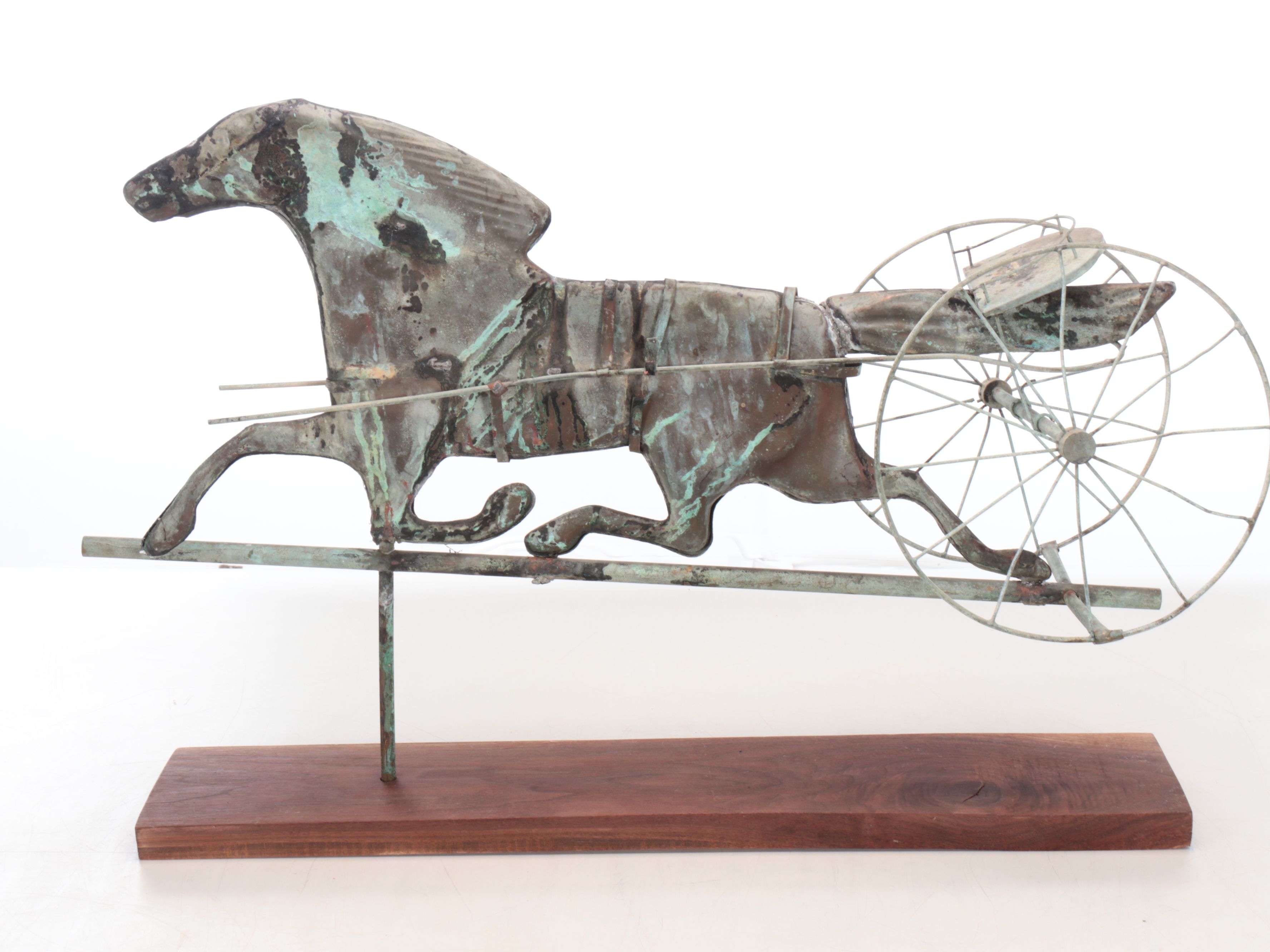 Folk Art Style Horse and Sulky Weathervane