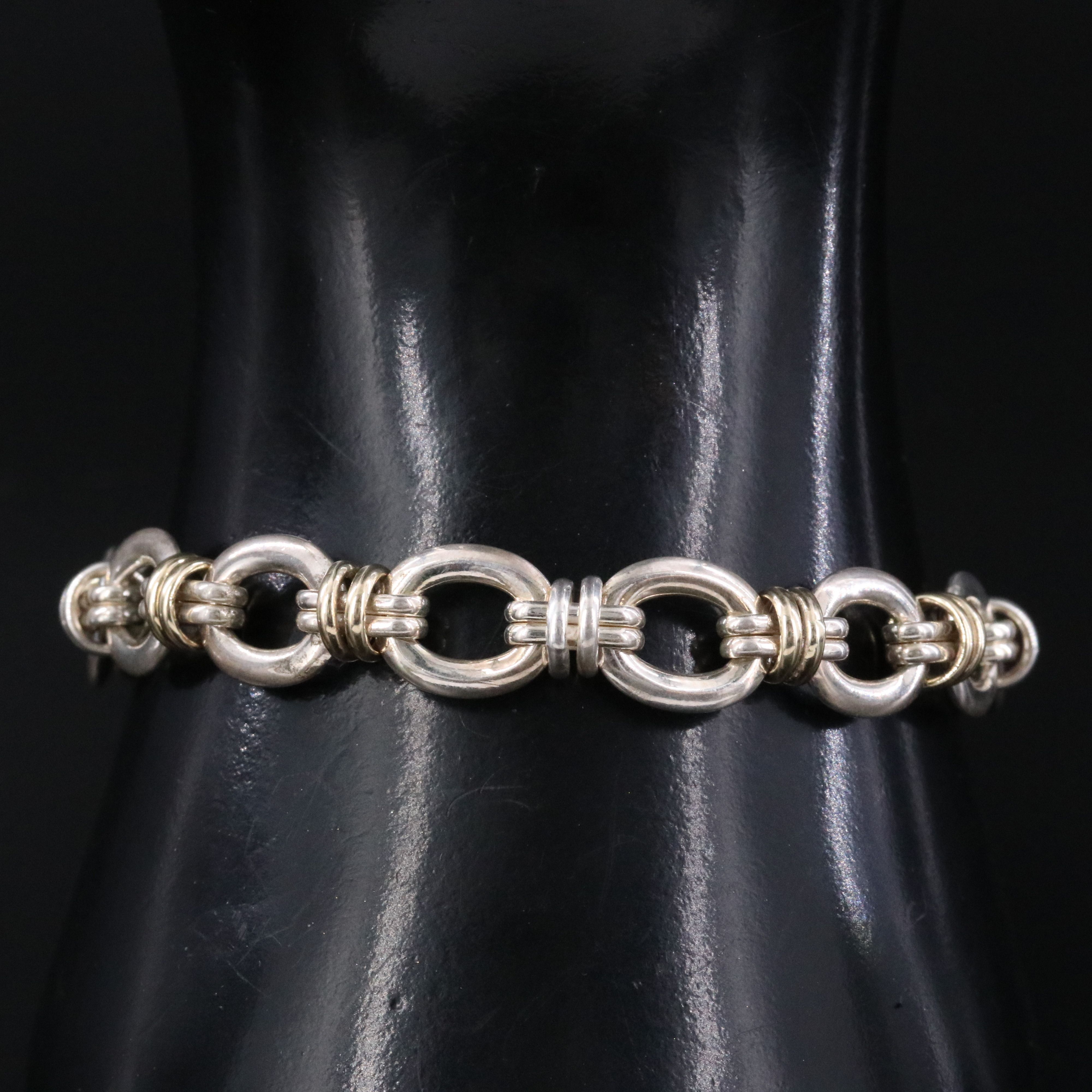 Sterling Bracelet with 14K Yellow Gold Accents