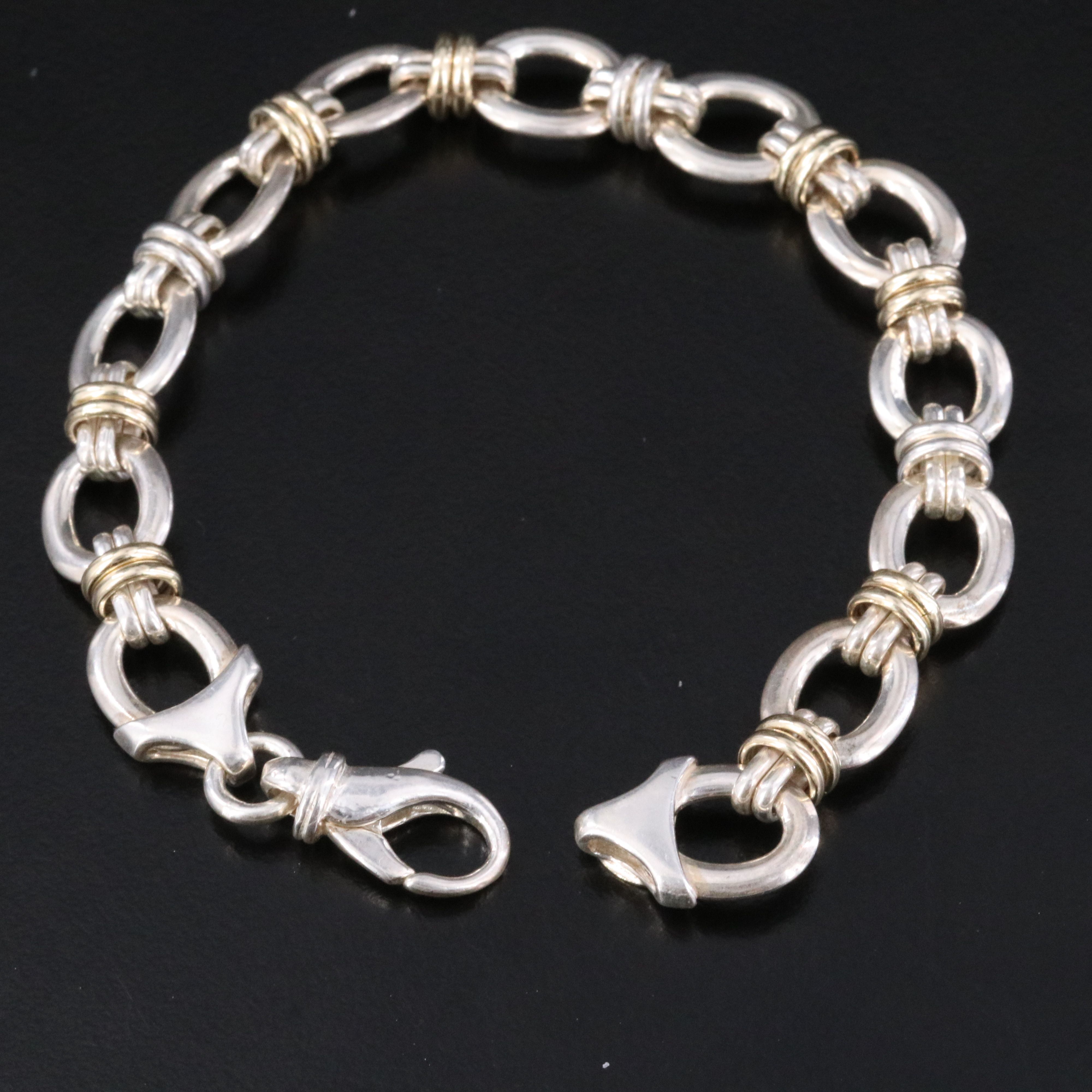 Sterling Bracelet with 14K Yellow Gold Accents