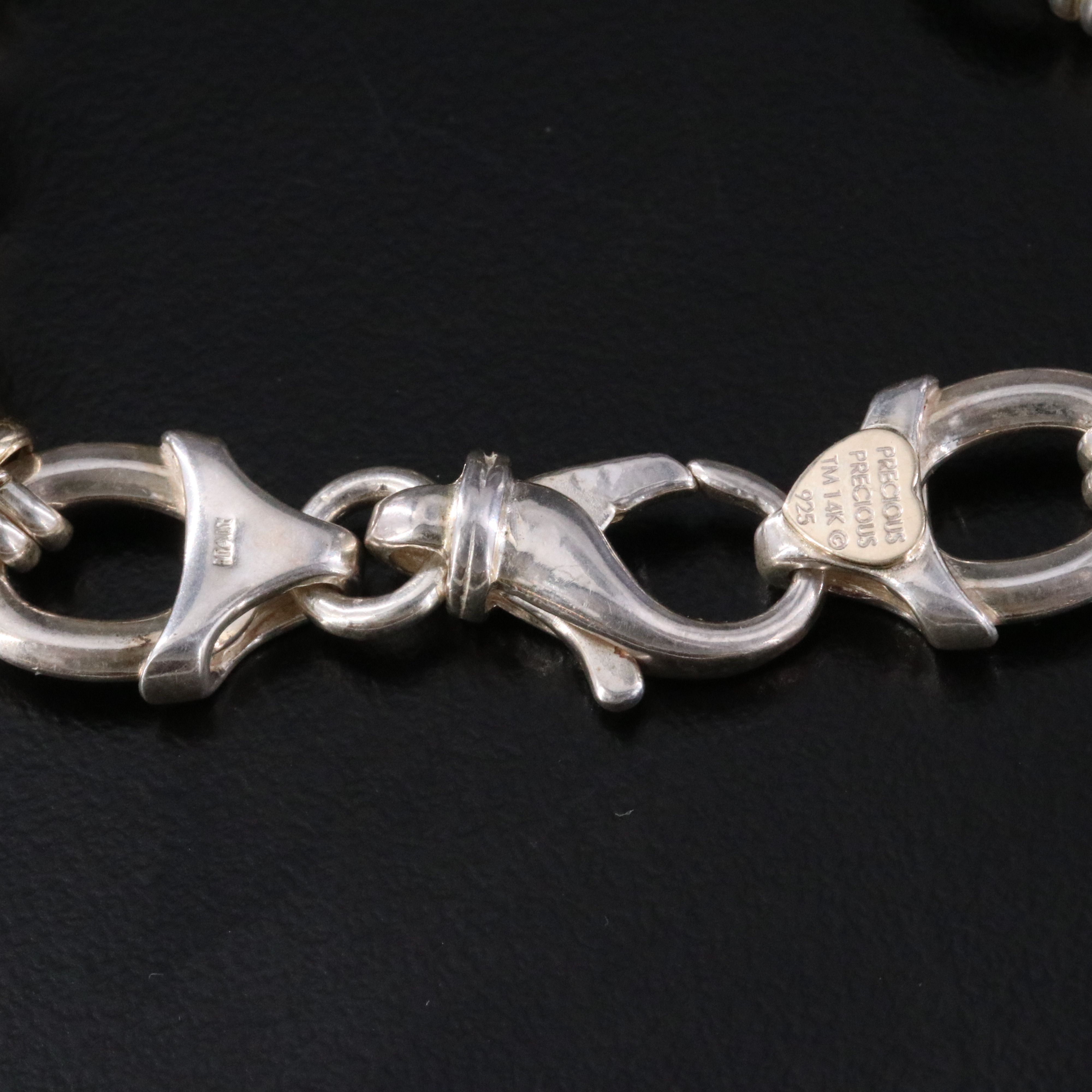 Sterling Bracelet with 14K Yellow Gold Accents