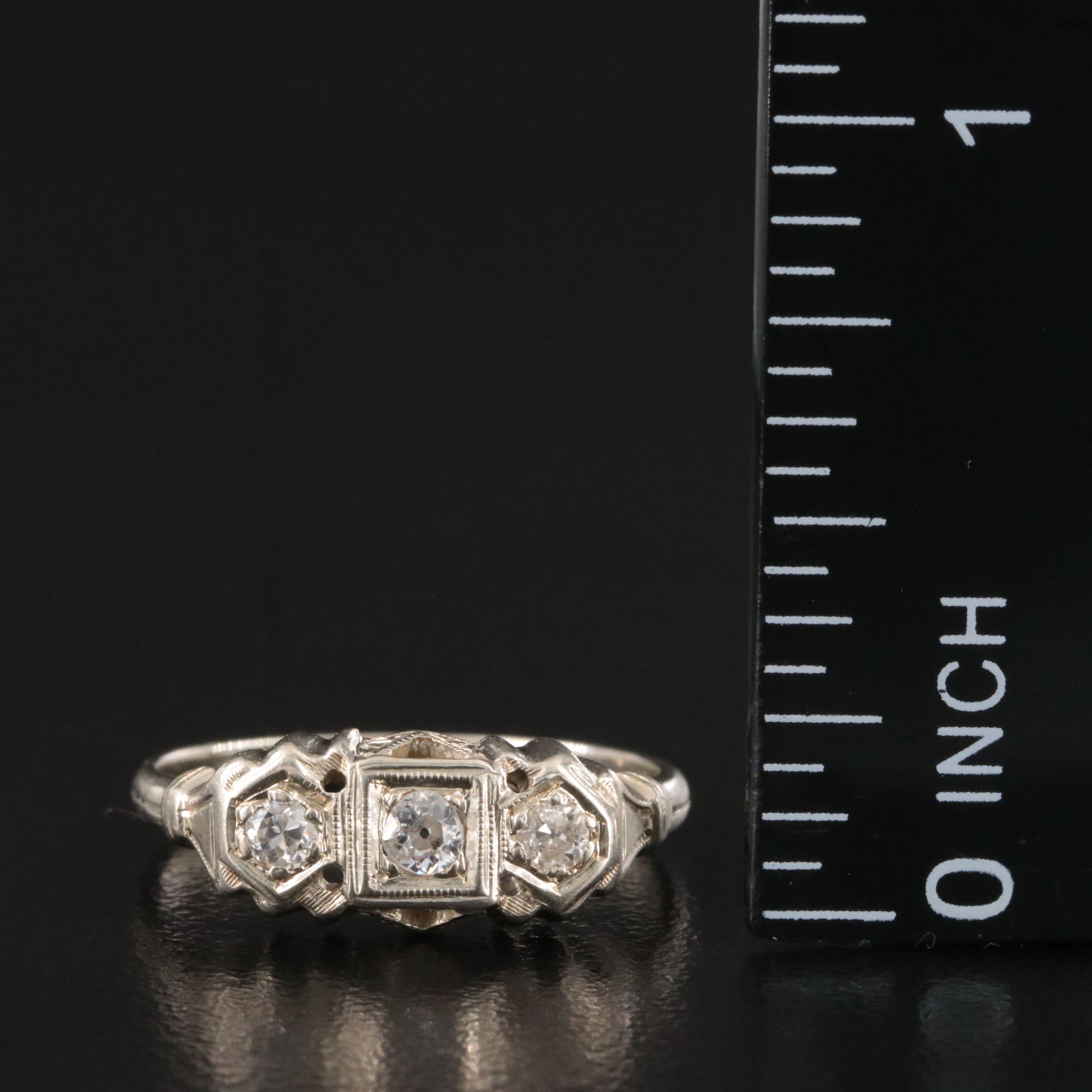 Art Deco 14K 0.16 CTW Diamond Ring