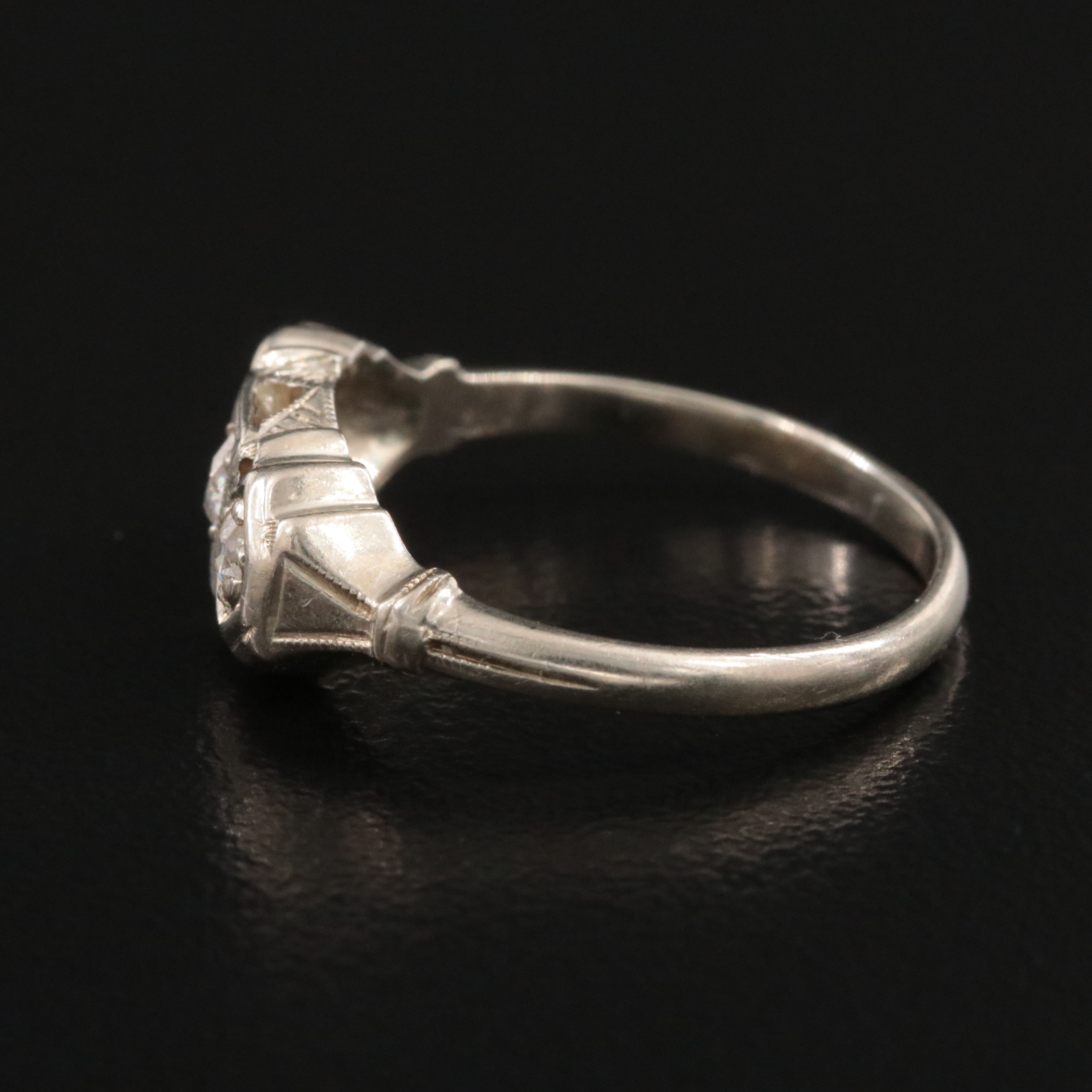 Art Deco 14K 0.16 CTW Diamond Ring