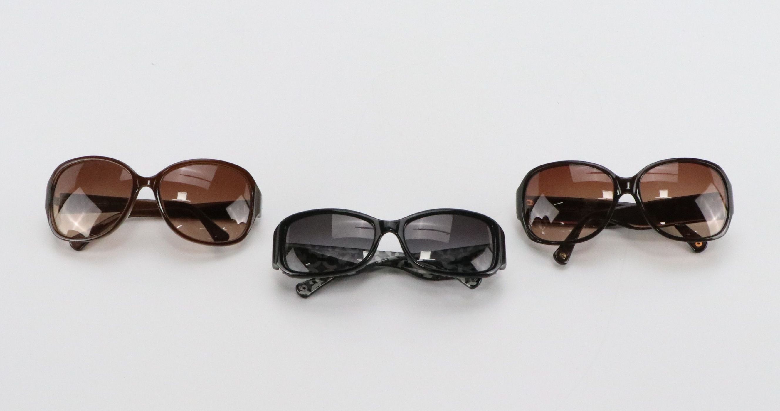 Coach Oversized Brown and Rectangular Black Sunglasses, With Case