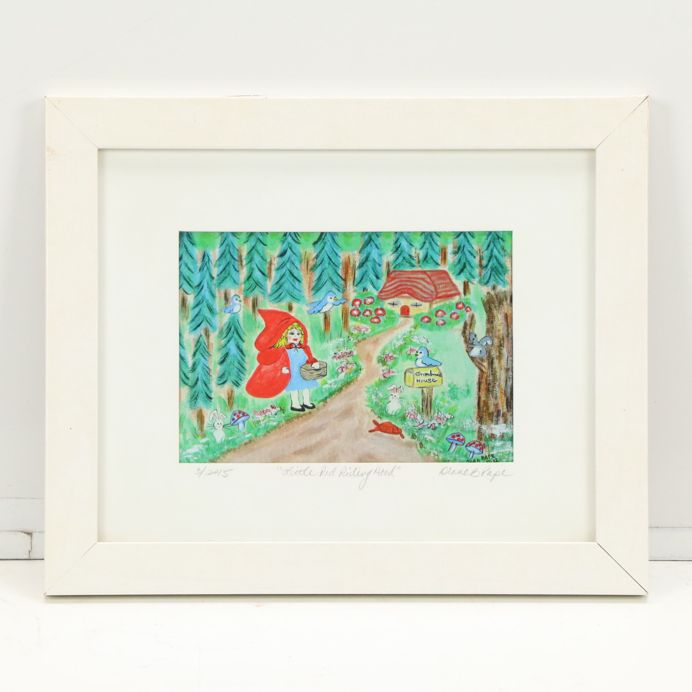 Diane Pape Offset Lithographs "Humpty's House" and "Little Red Riding Hood"