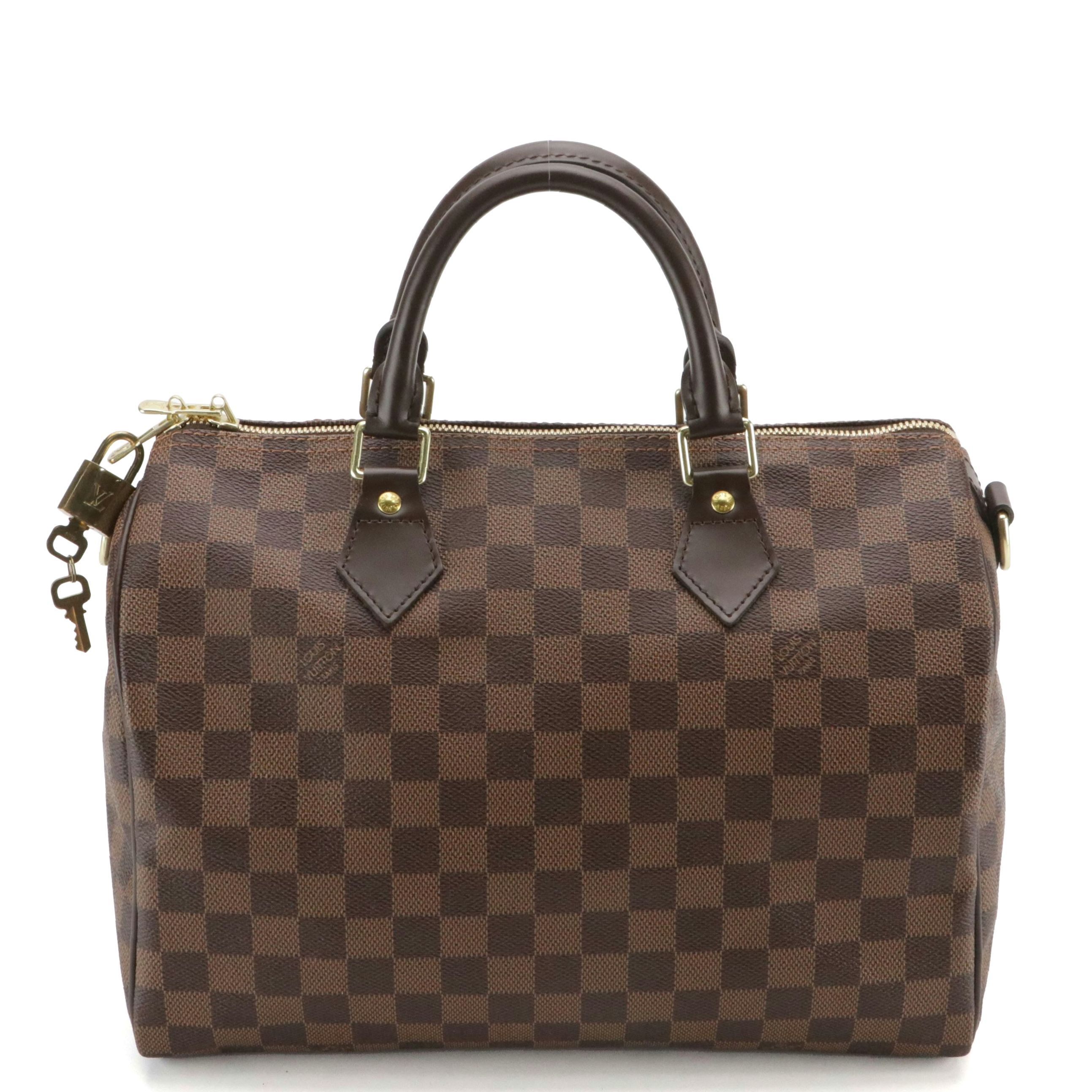 Louis Vuitton Speedy Bandoulière 30 Two-Way Bag in Damier Ebene Canvas & Leather