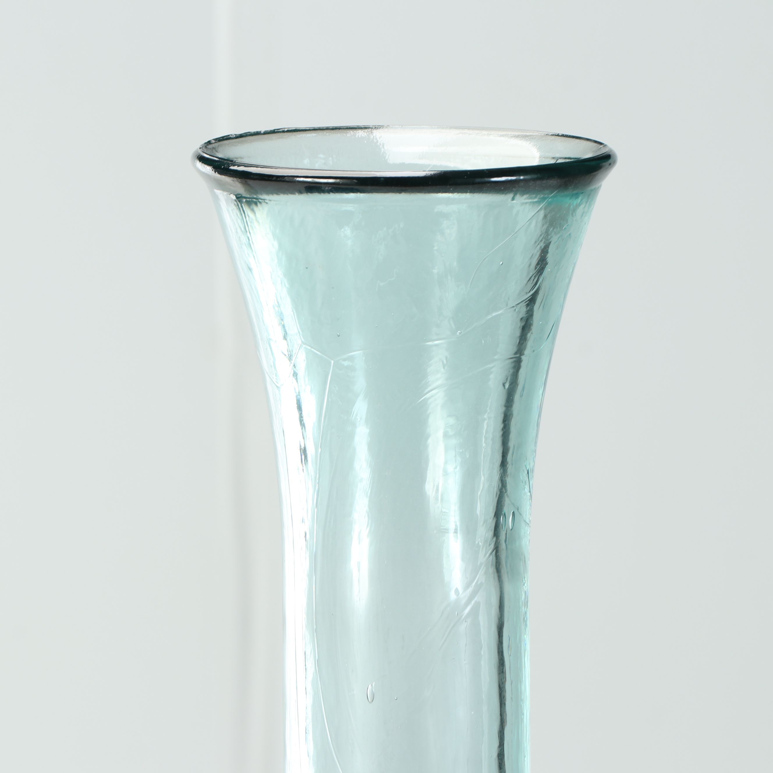 Seeded Cobalt Glass Vase with Other Molded Floor Vase