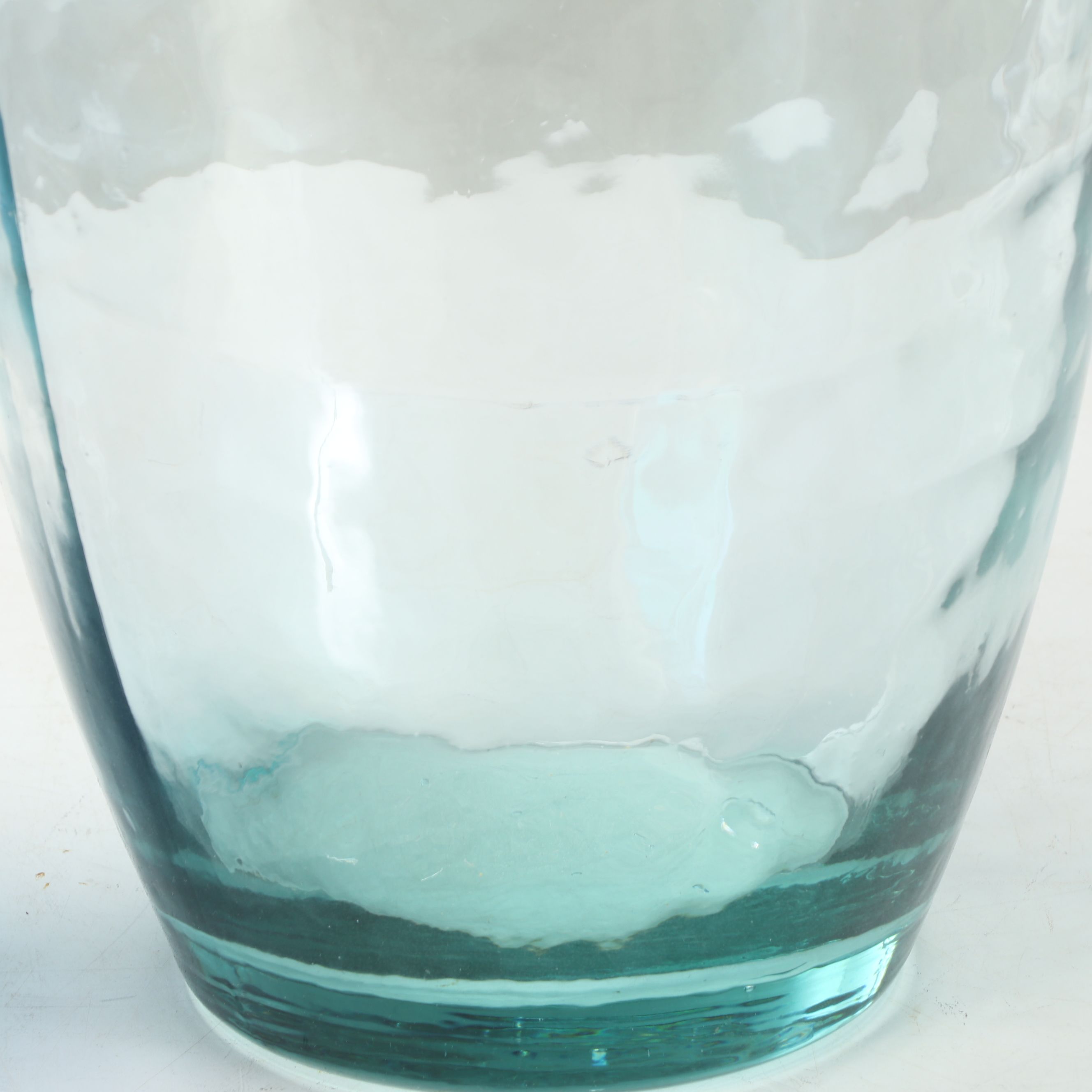 Seeded Cobalt Glass Vase with Other Molded Floor Vase