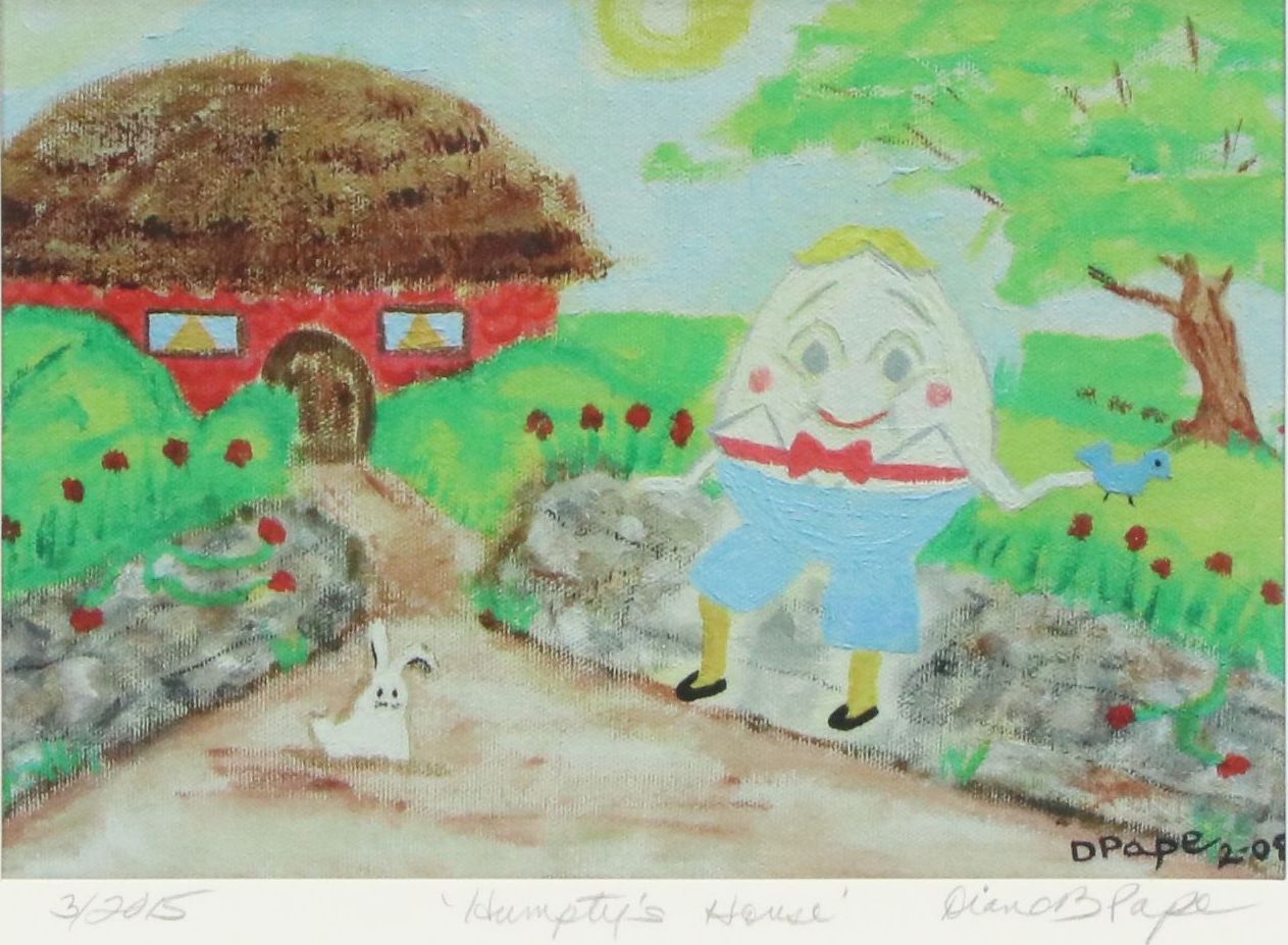 Diane Pape Offset Lithographs "Humpty's House" and "Little Red Riding Hood"