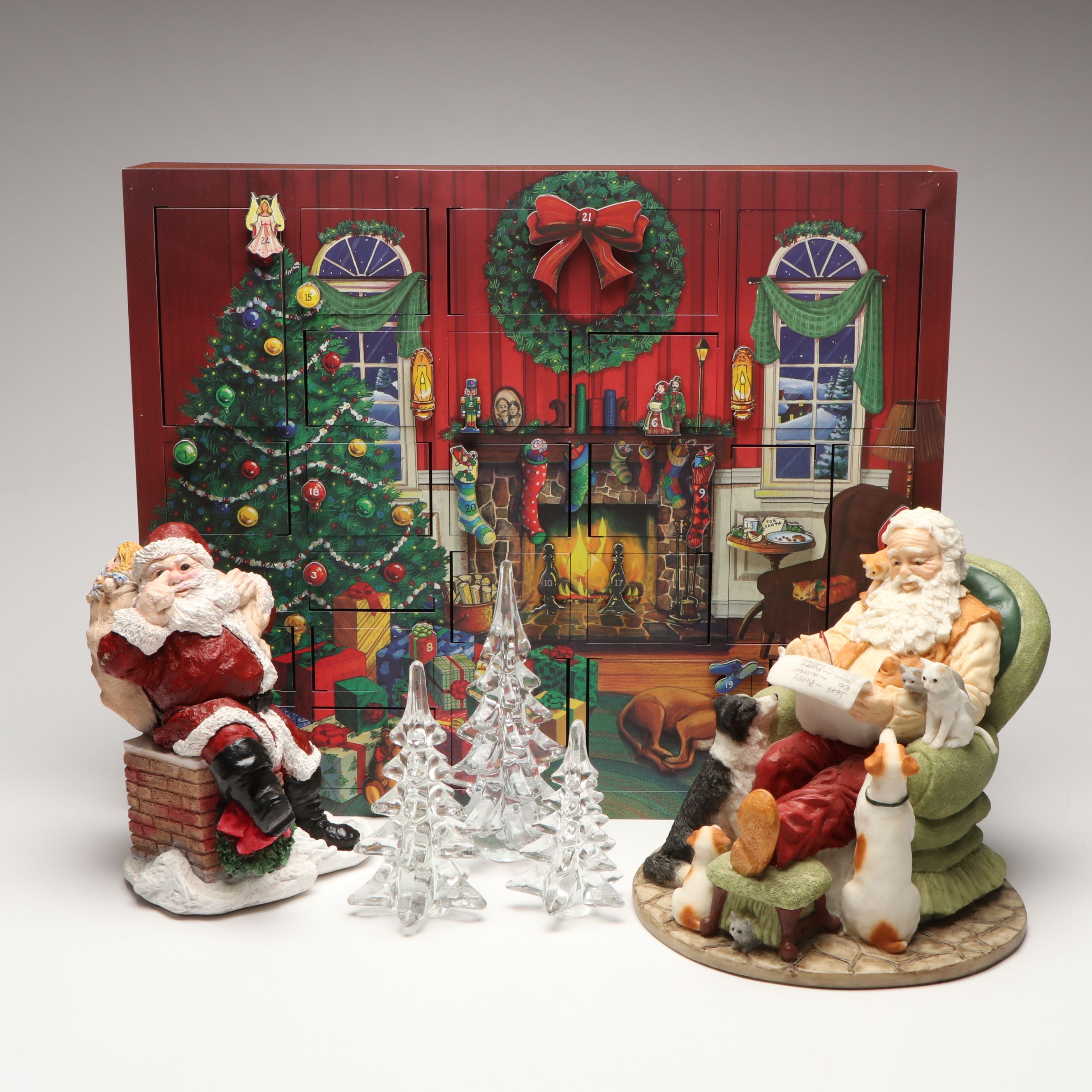 Byers' Choice Traditions Wooden Advent Calendar with More Christmas Décor